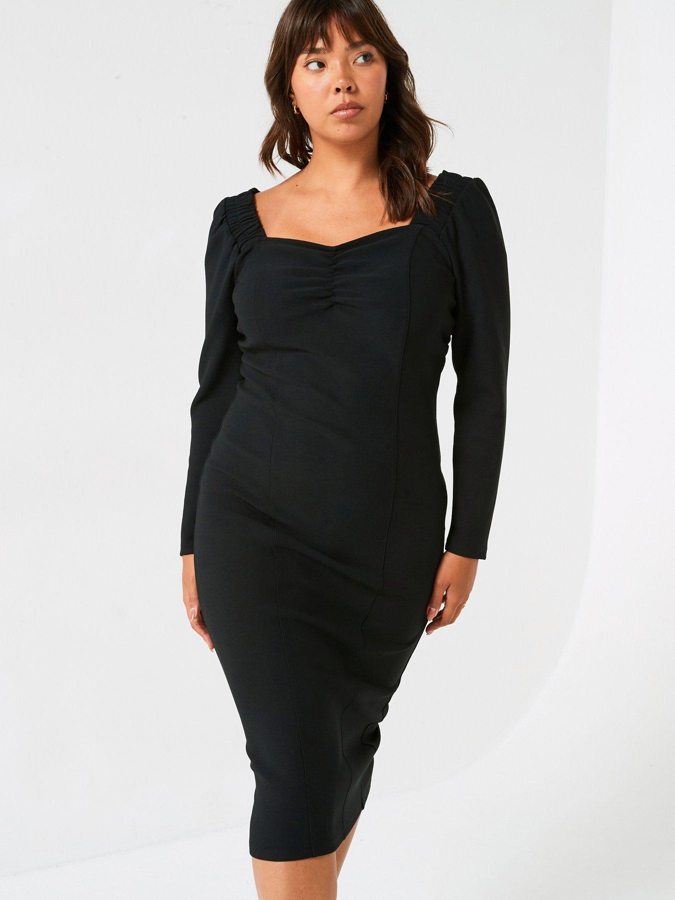 v-by-very-curve-sweetheart-neck-bodycon-dress-blackback