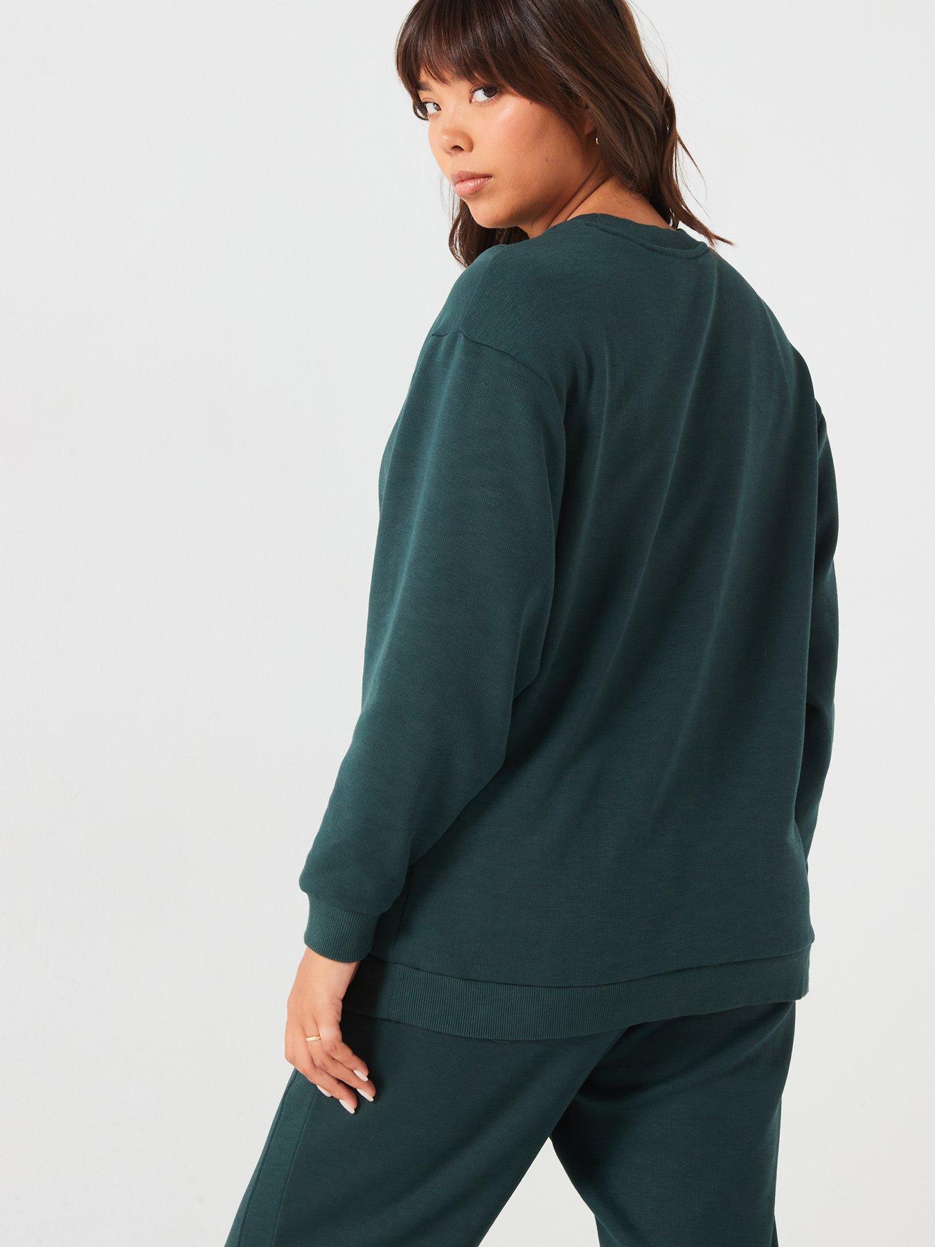 v-by-very-curve-oversized-logo-sweatshirt-greenstillFront