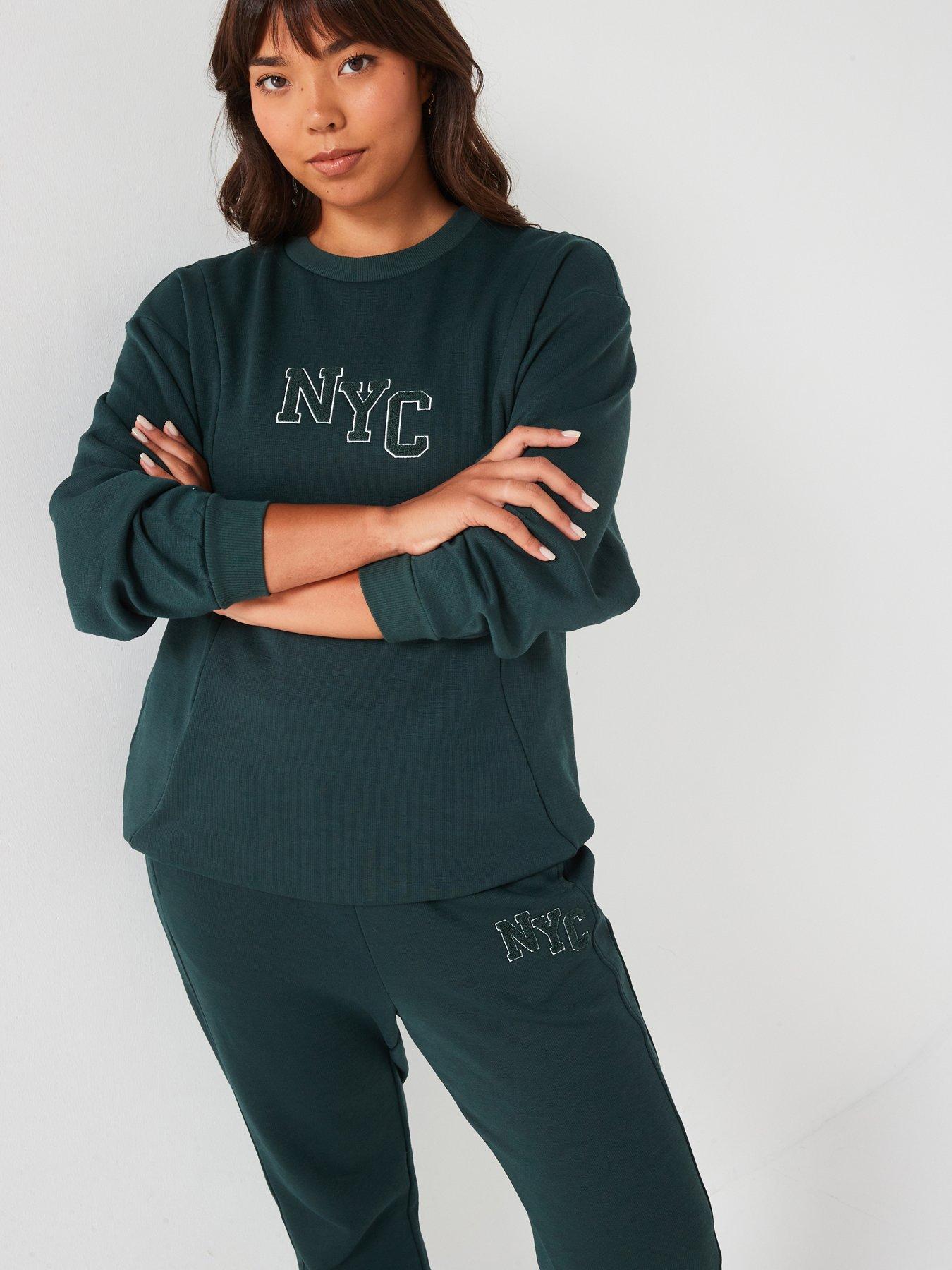 v-by-very-curve-oversized-logo-sweatshirt-greendetail