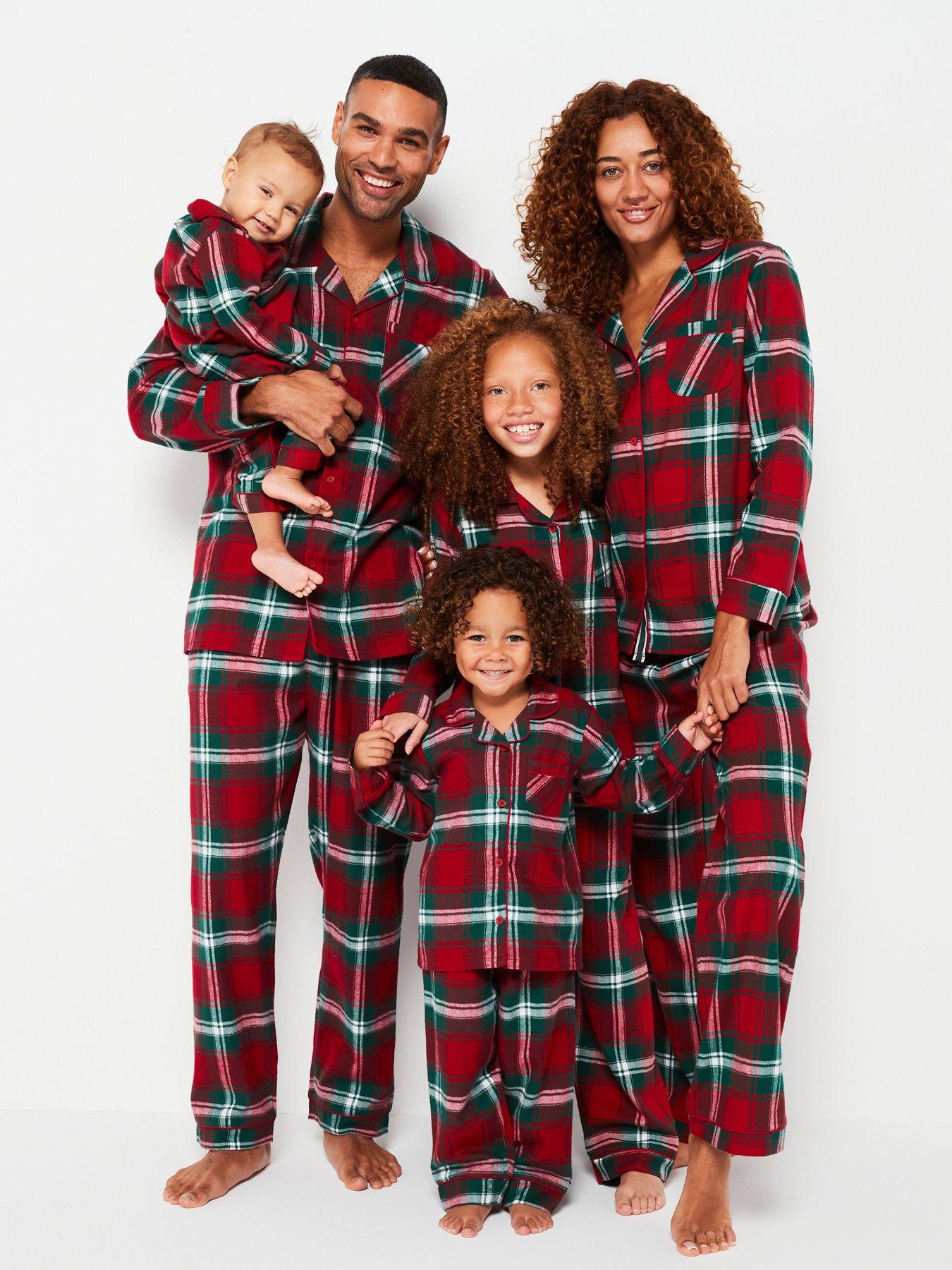 mini-v-by-very-baby-family-christmas-pj-woven-check-romper-redfront