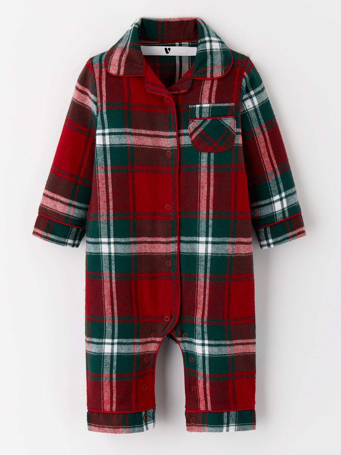 mini-v-by-very-baby-family-christmas-pj-woven-check-romper-redstillFront