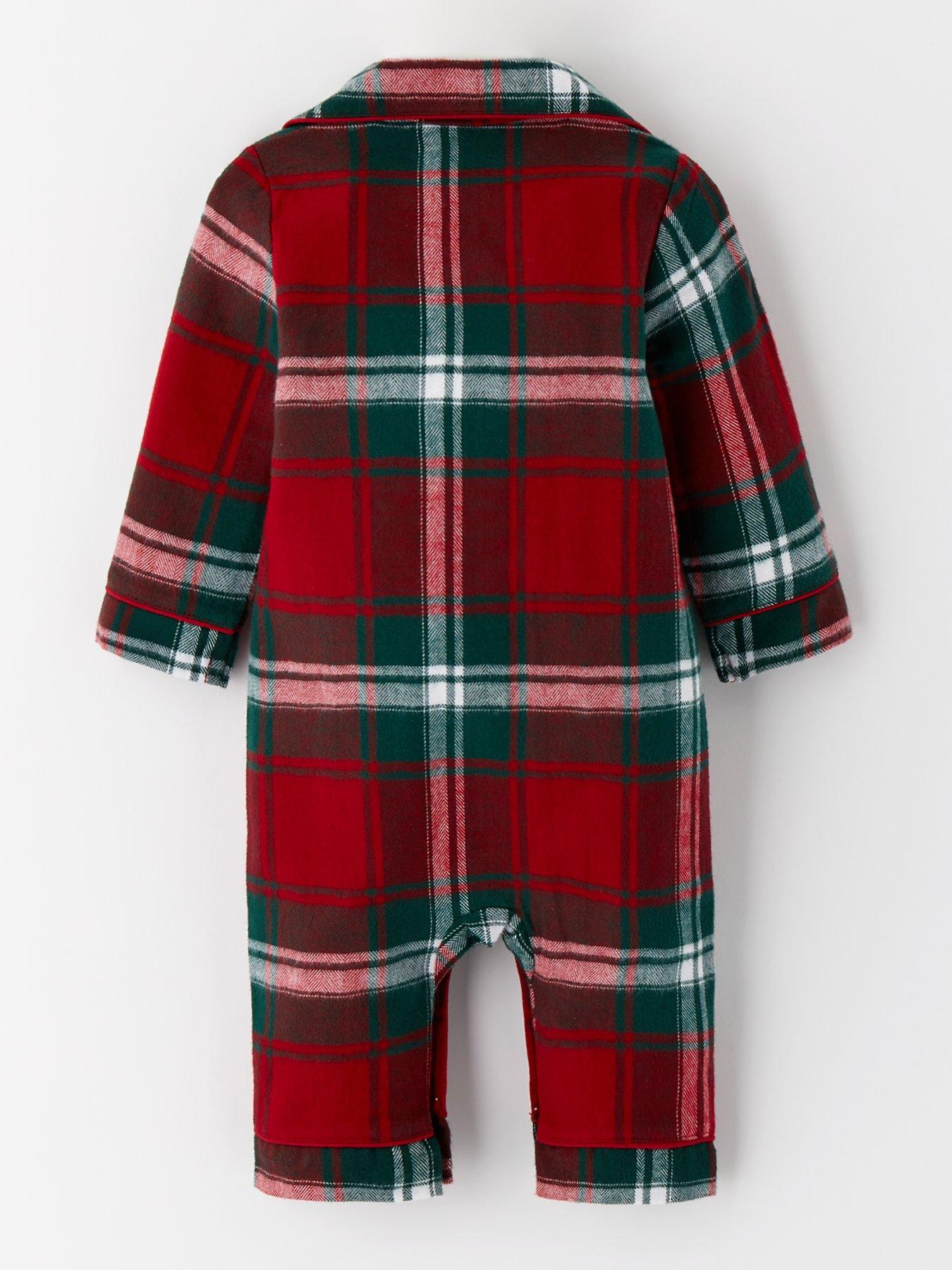 mini-v-by-very-baby-family-christmas-pj-woven-check-romper-redback