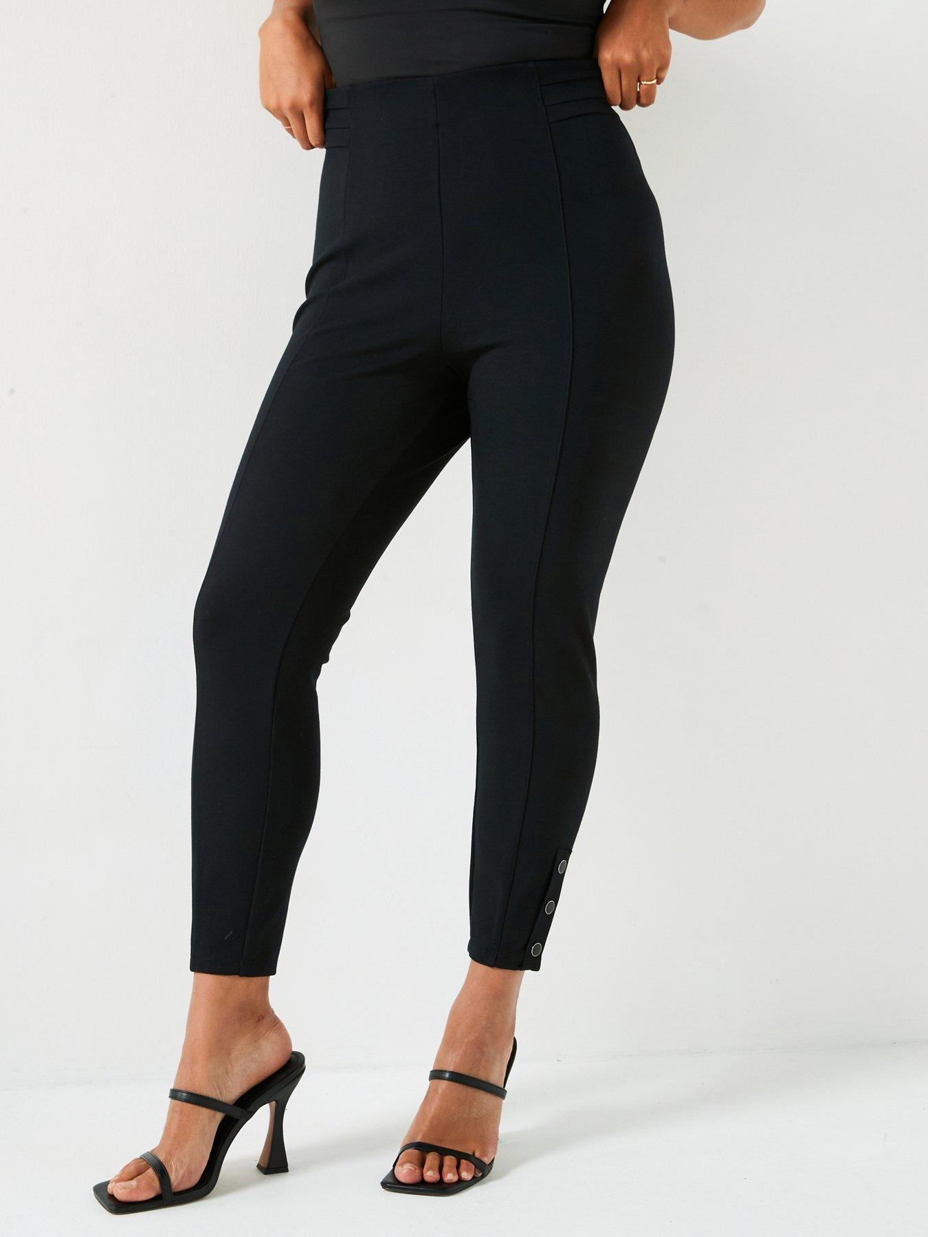 v-by-very-curve-high-waisted-power-stretch-button-detail-legging-blackfront