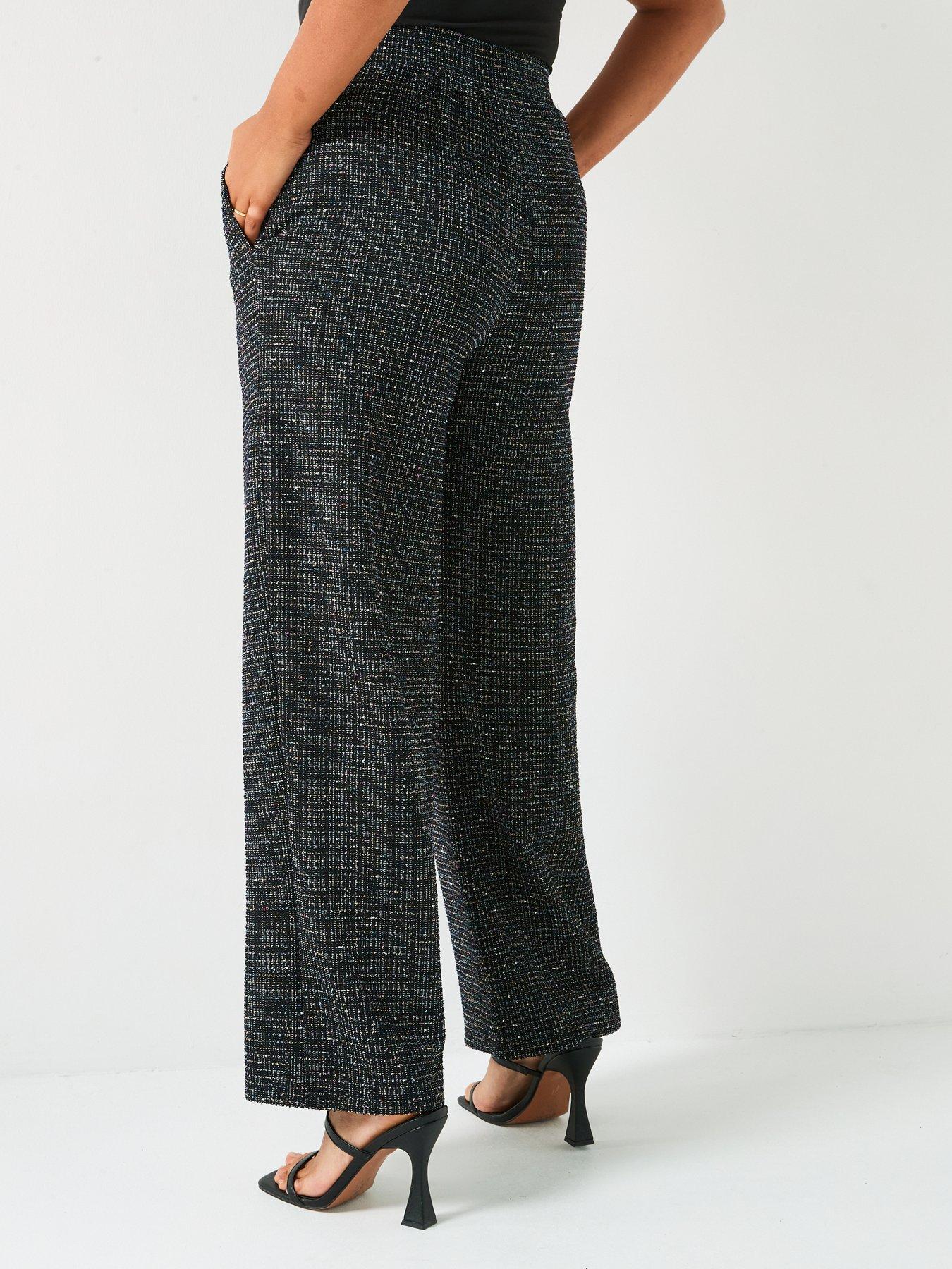 v-by-very-curve-boucle-wide-leg-trouser-blackstillFront