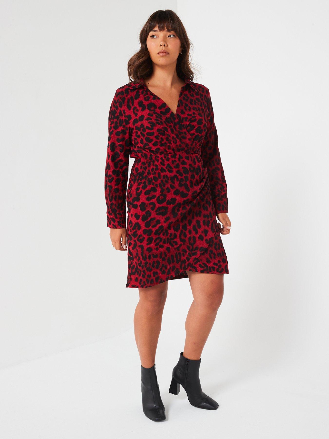 v-by-very-curve-animal-print-wrap-mini-dress-redback