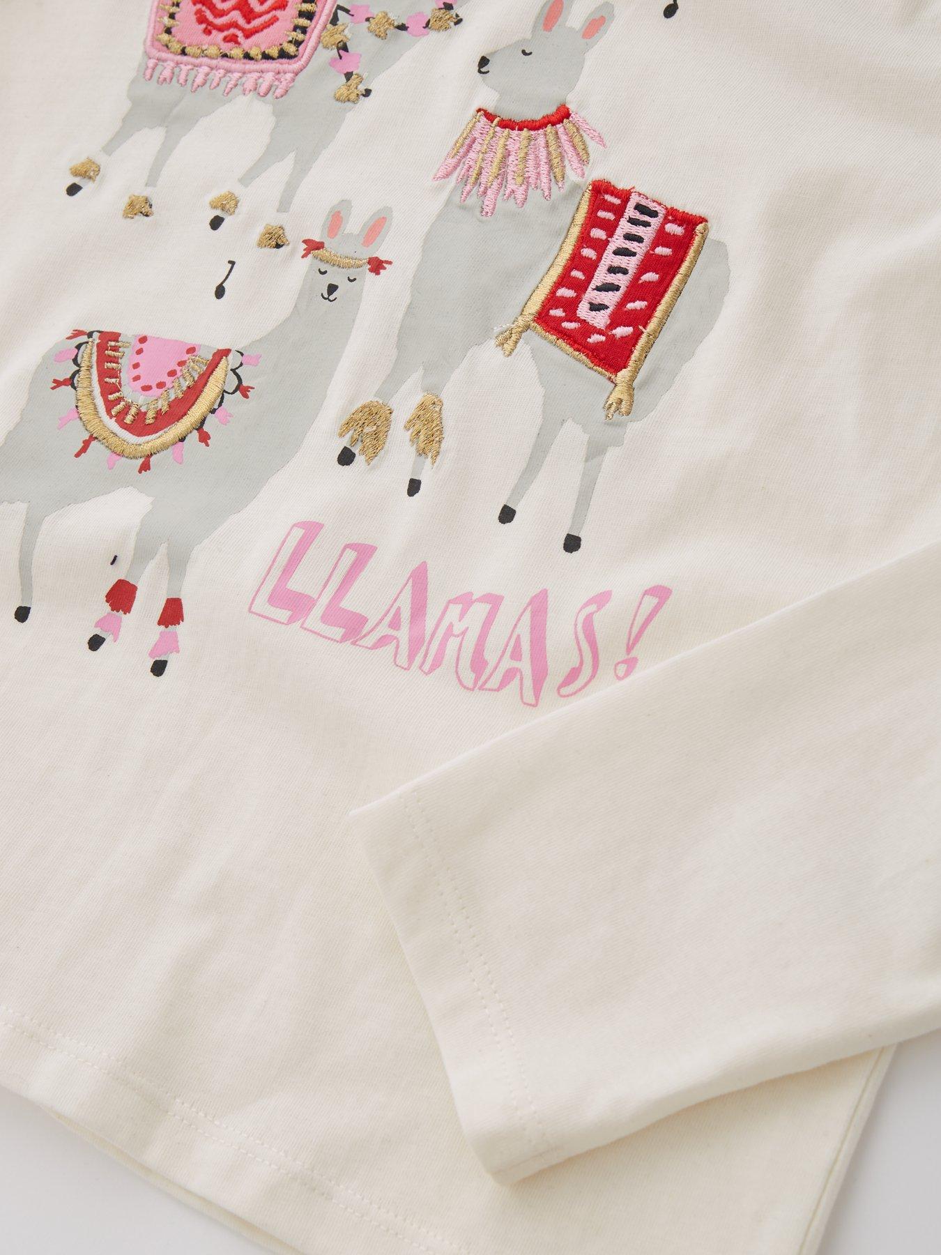 v-by-very-girls-christmas-llama-single-t-shirt-creamdetail