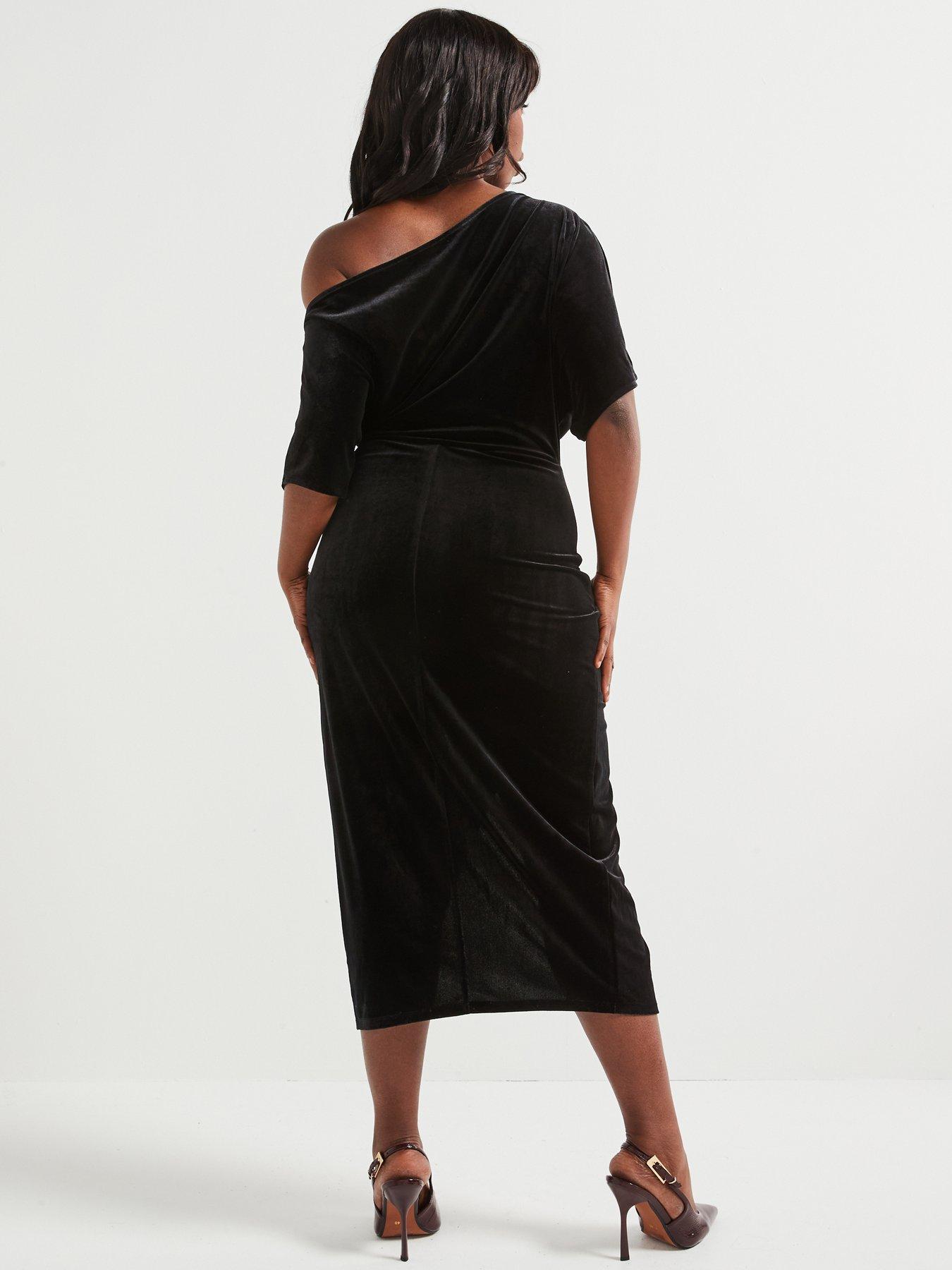 v-by-very-curve-off-the-shoulder-stretch-velvet-midi-dress-blackstillFront