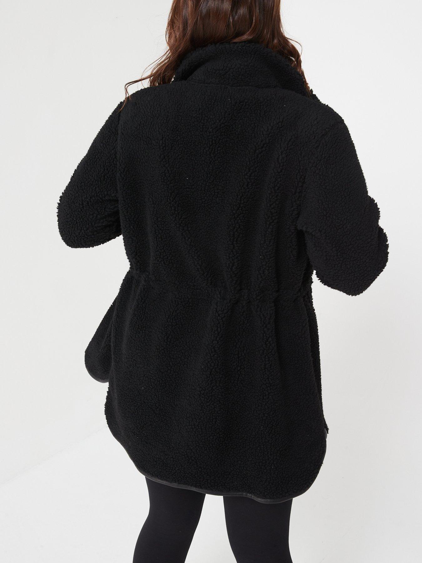 v-by-very-curve-zip-through-fleece-jacket-blackstillFront