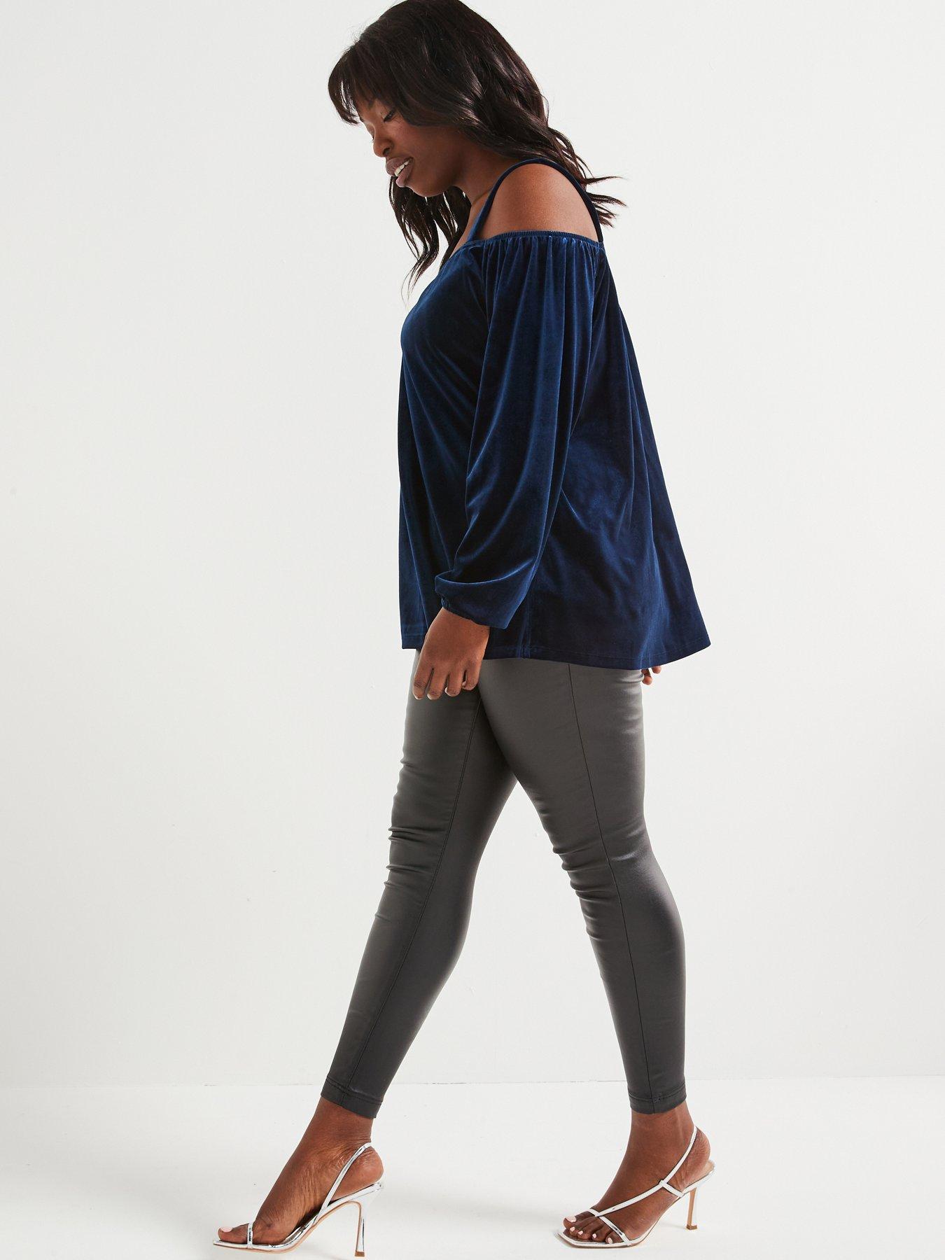 v-by-very-curve-velvet-cold-shoulder-top-bluedetail