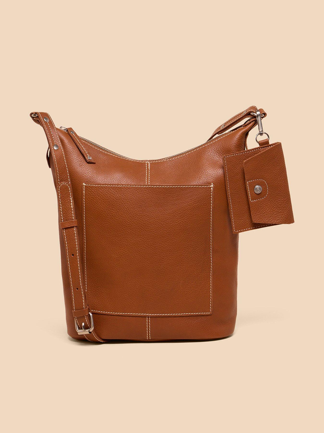 Image 1 of 5 of White Stuff Fern Leather Crossbody - Brown