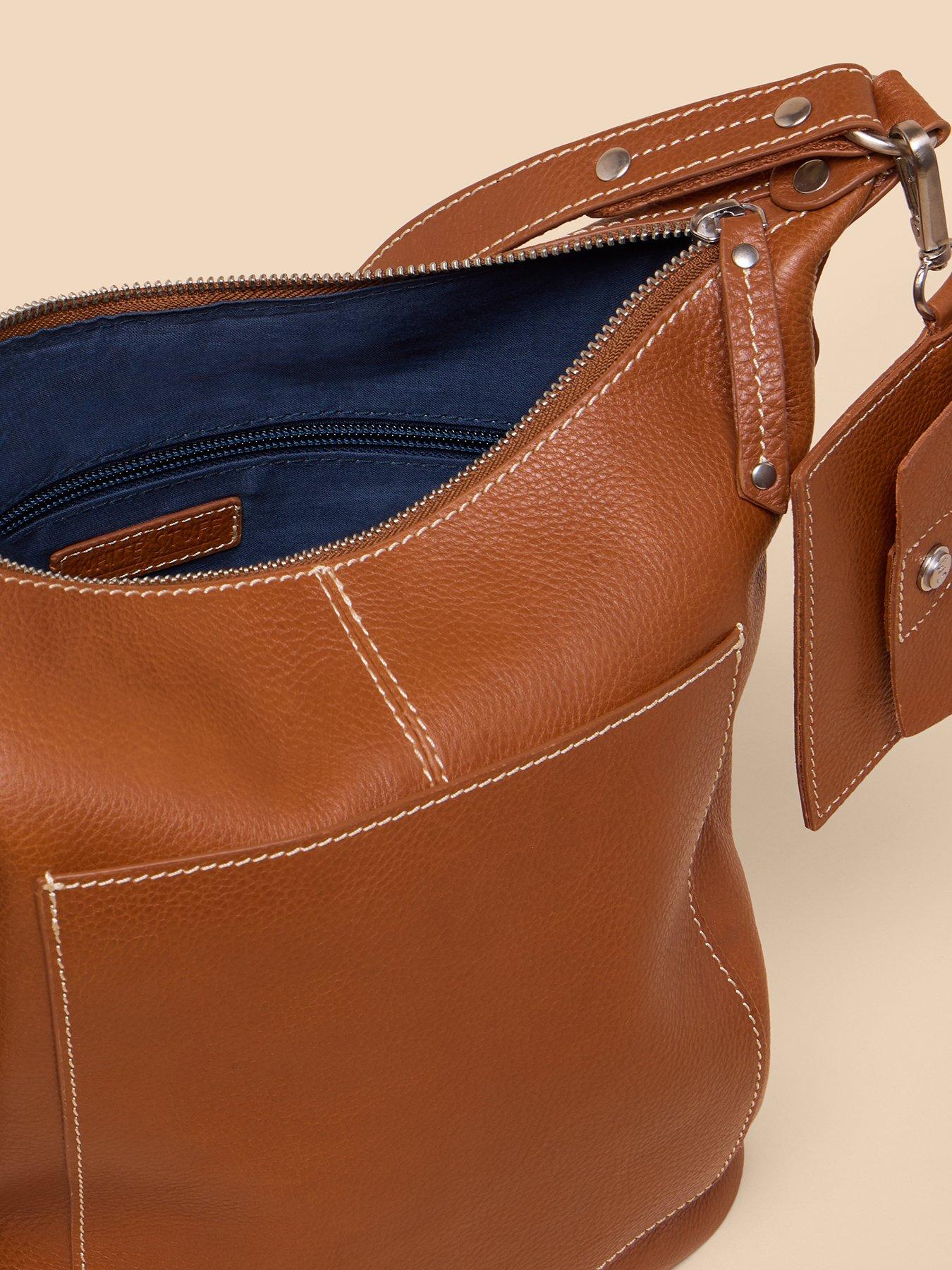 Image 4 of 5 of White Stuff Fern Leather Crossbody - Brown