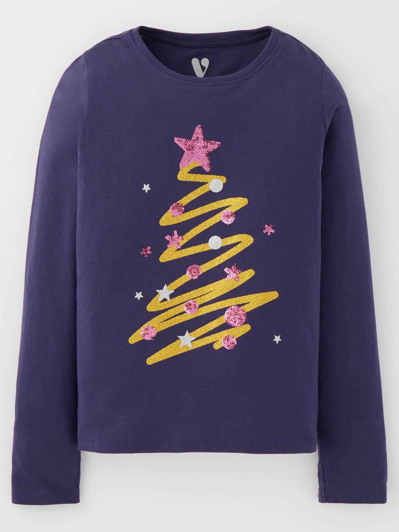 v-by-very-girls-christmas-sequin-tree-single-t-shirt-navy