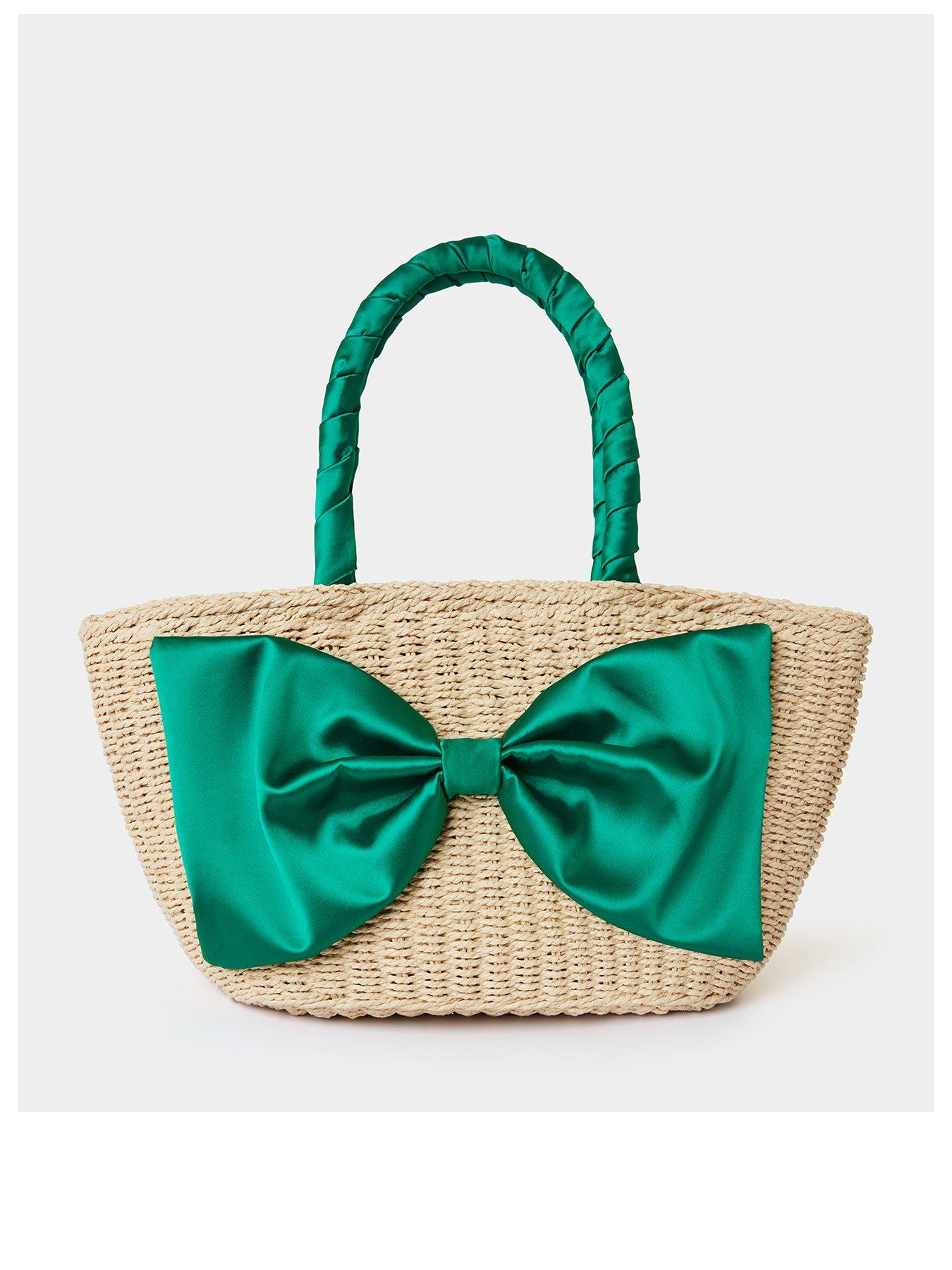 joe-browns-satin-bow-basket-bag-green