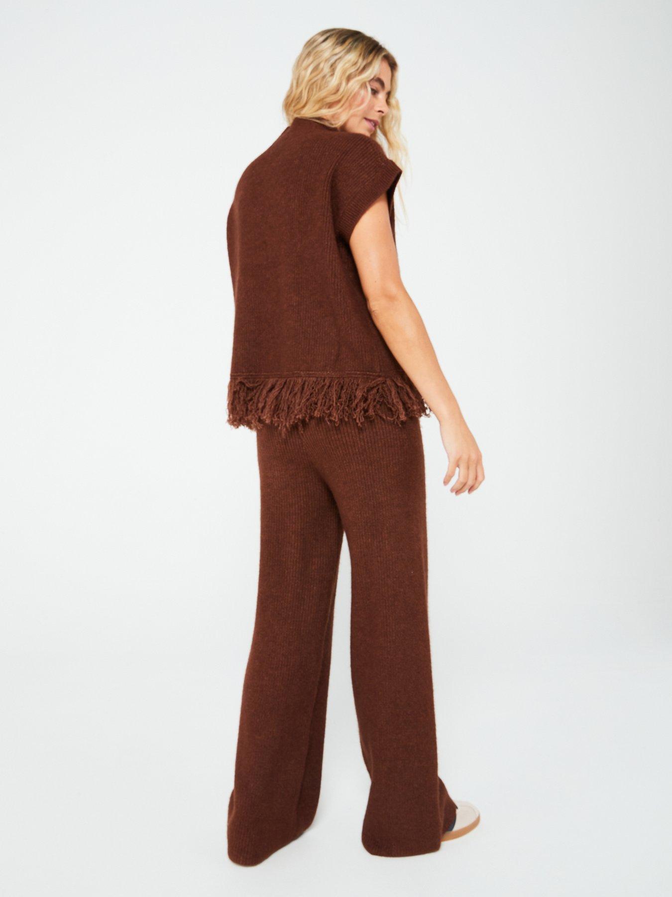 in-the-style-tassel-hem-sleeve-jumper-co-ord-chocolatedetail