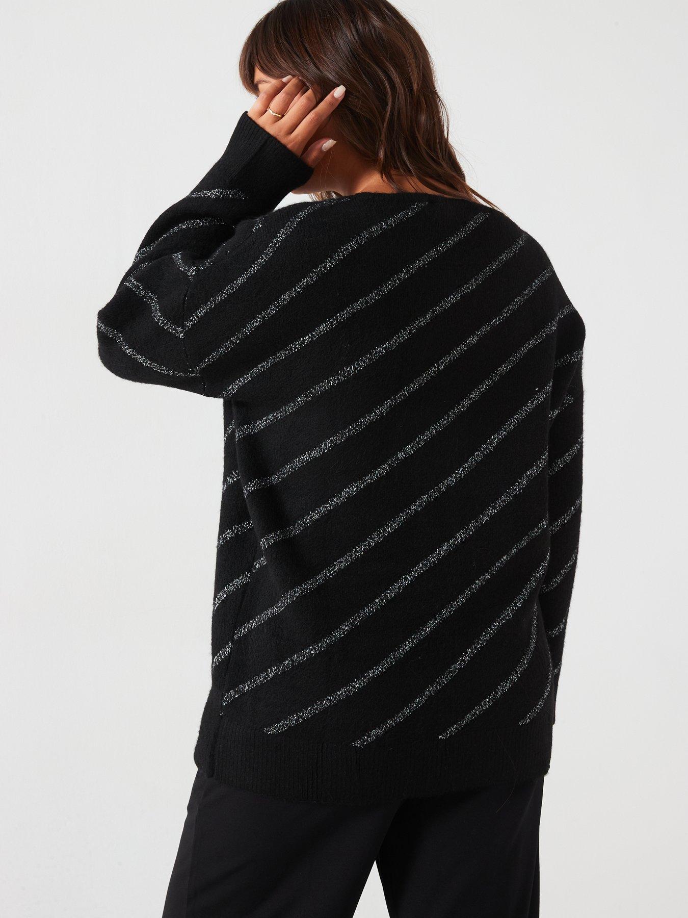 v-by-very-curve-lurex-stripe-slash-neck-jumper-blackstillFront