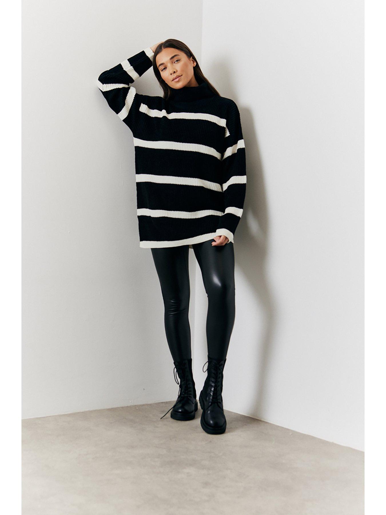 in-the-style-stripe-high-neck-longline-knit-jumper-blackback