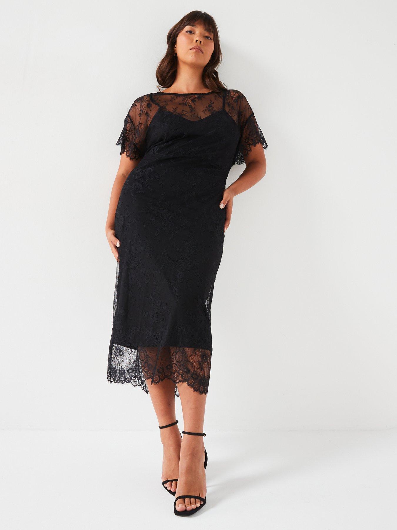 v-by-very-curve-batwing-sleeve-lace-midi-dress-black