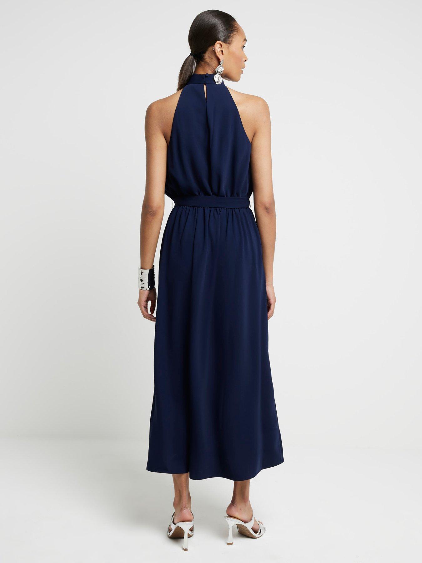 river-island-halterneck-midi-dress-navystillFront