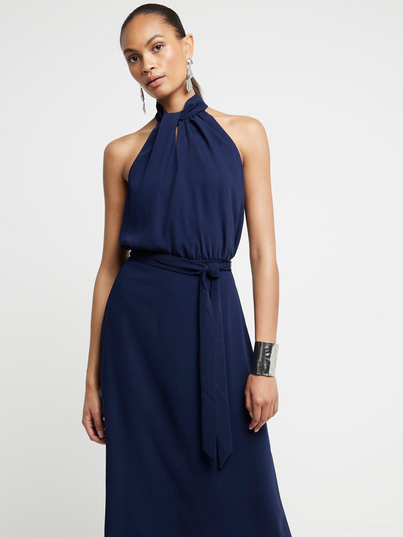 river-island-halterneck-midi-dress-navyback