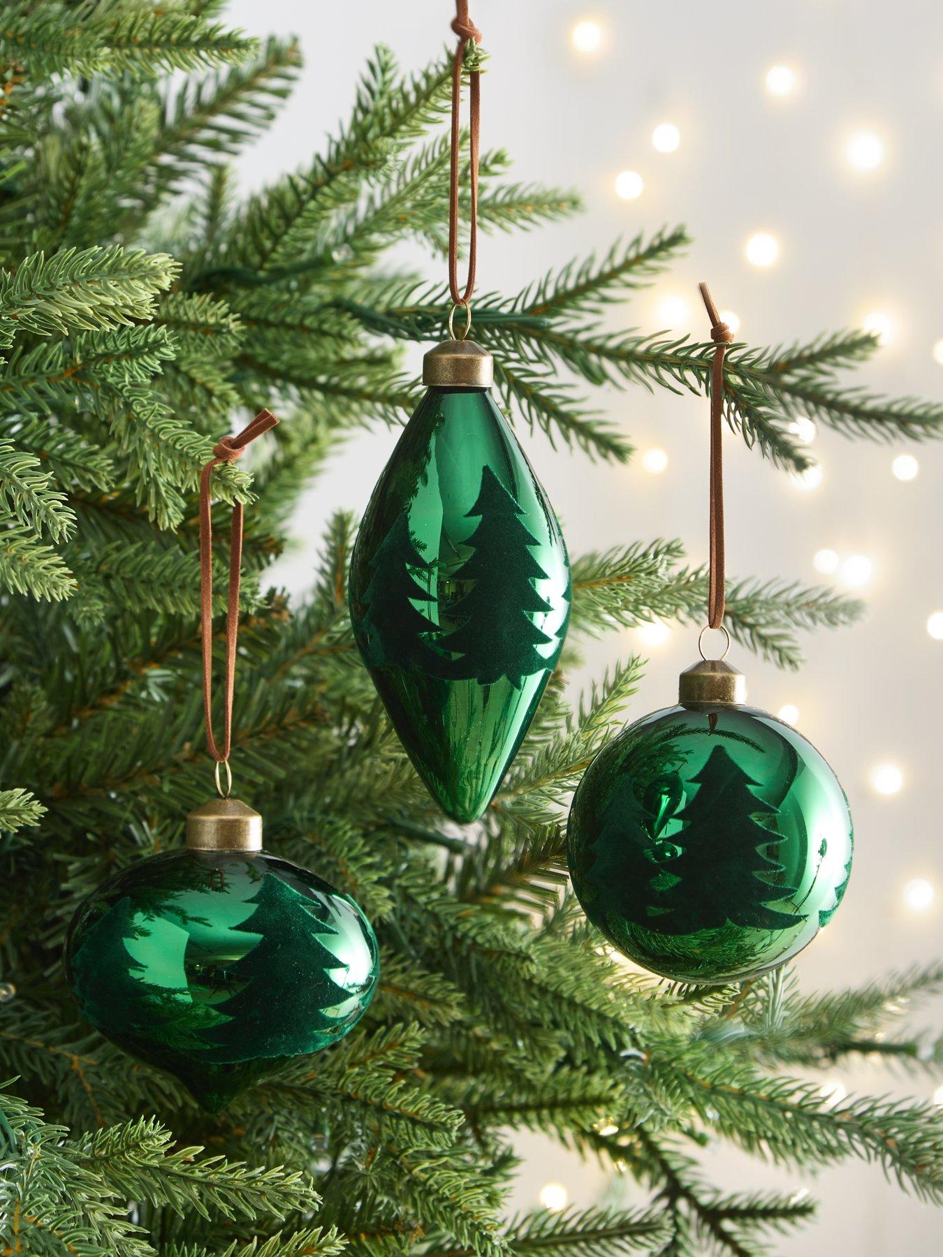 festive-set-of-3-flocked-green-glass-baublesfront