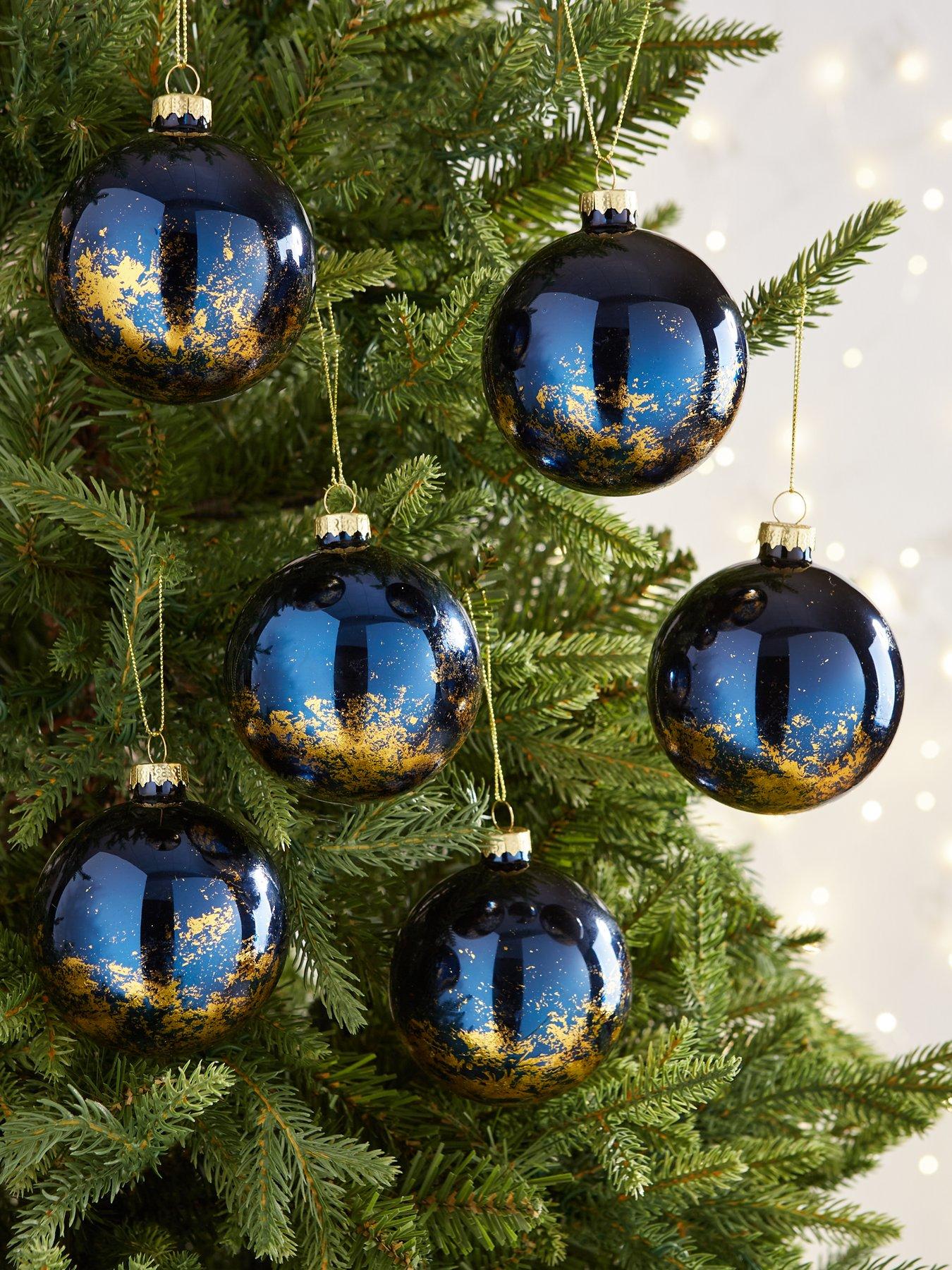 festive-set-6-goldblue-glass-christmas-treenbspbaubles