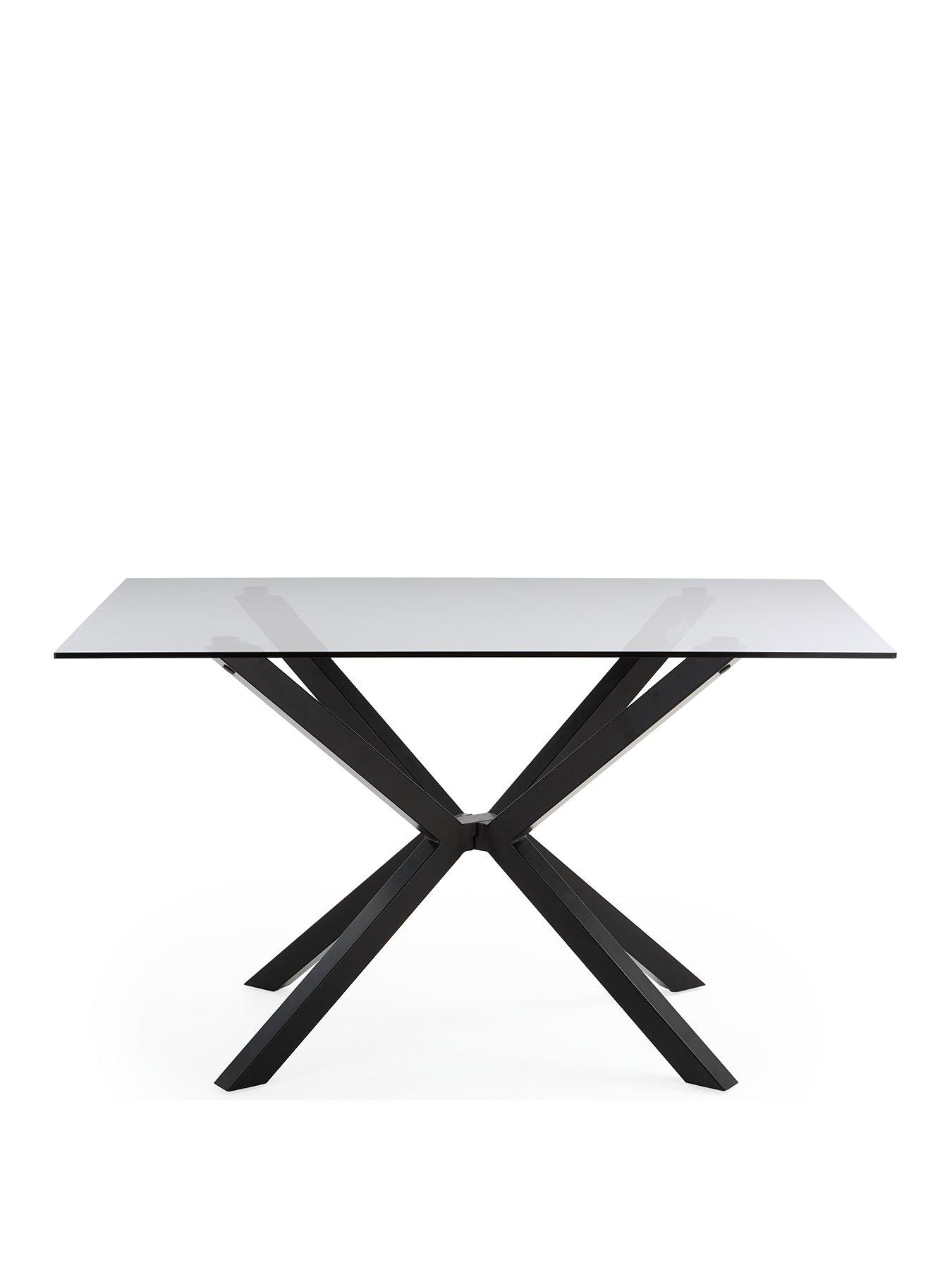 very-home-chopstick-130-cm-rectangular-glass-top-dining-table-4-alisha-boucle-chairsnbsp--blackcreamback