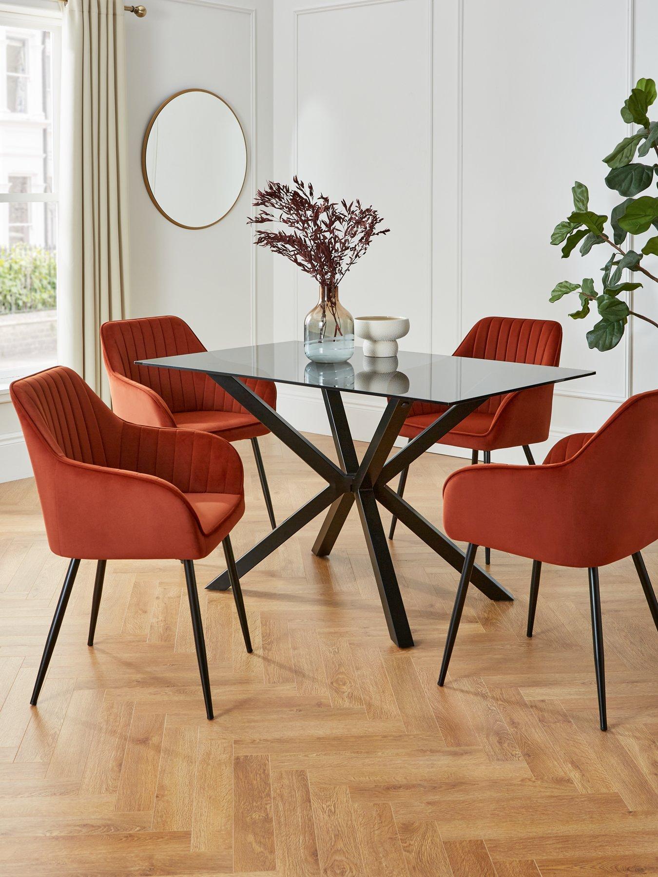 very-home-chopstick-130-cm-rectangular-glass-top-dining-table-4-alisha-chairs-blackrust