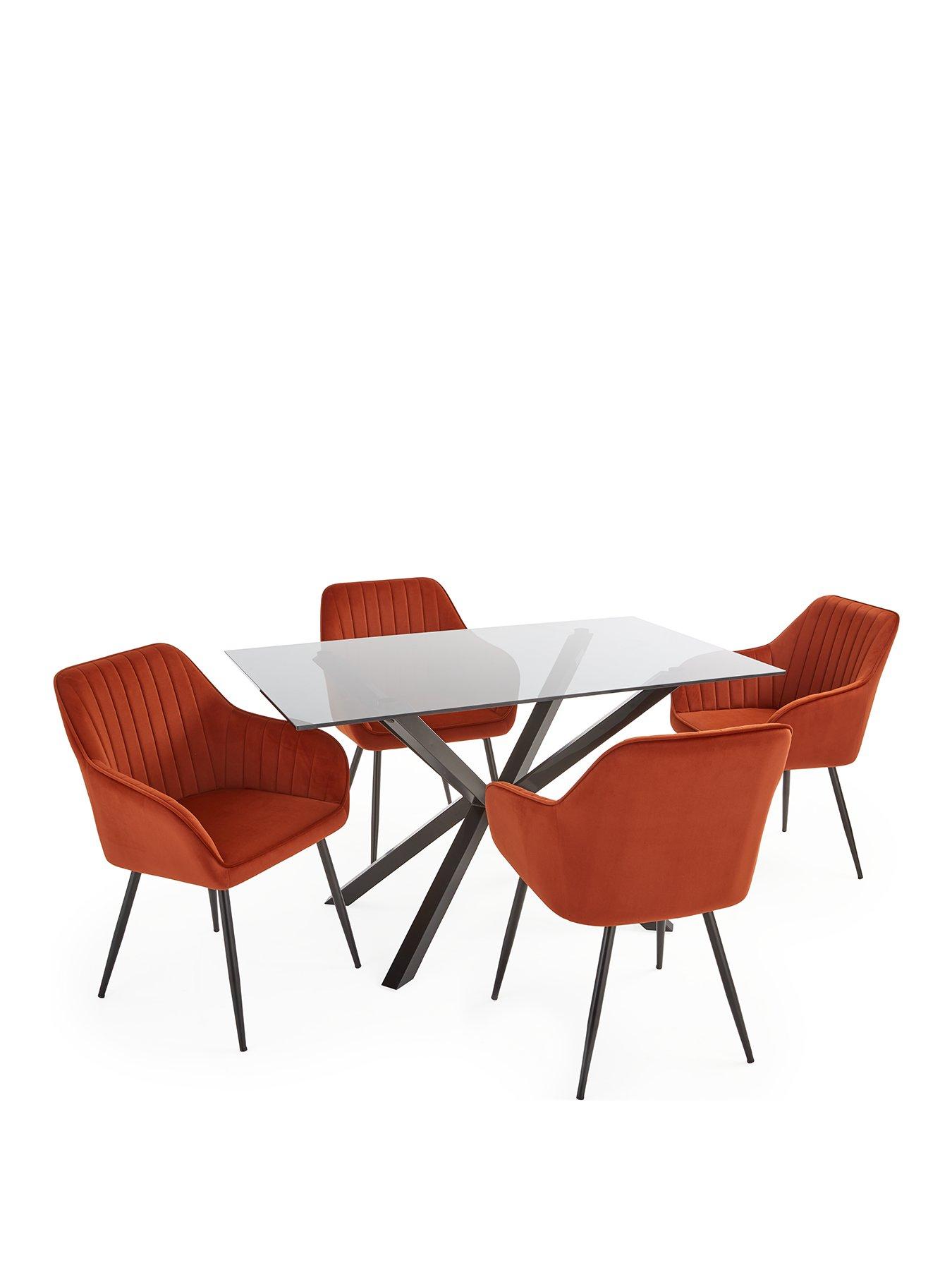 very-home-chopstick-130-cm-rectangular-glass-top-dining-table-4-alisha-chairs-blackruststillFront