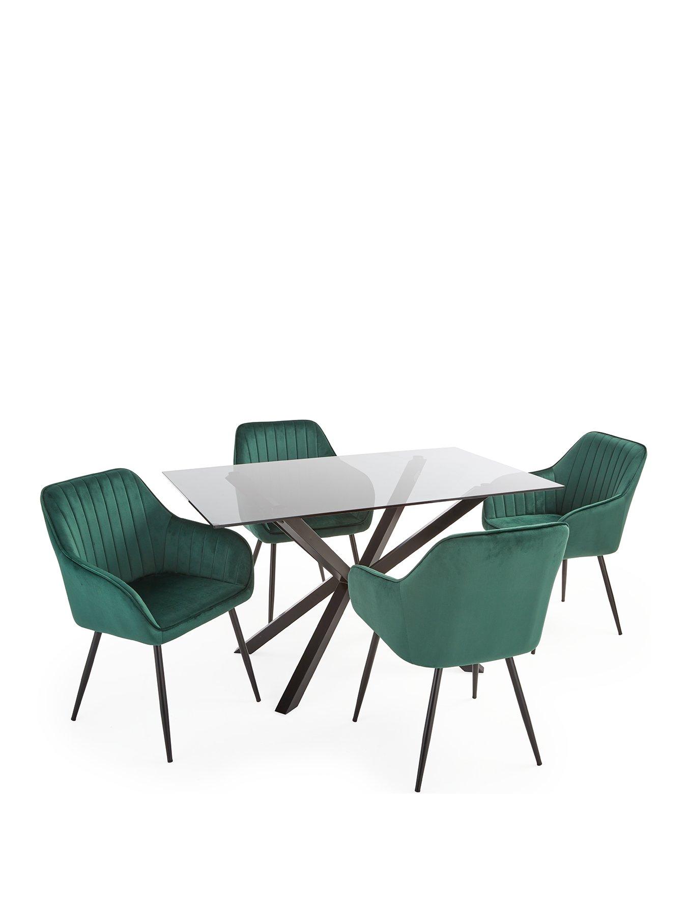 very-home-chopstick-130-cm-rectangular-glass-top-dining-table-4-alisha-chairs-blackgreenstillFront