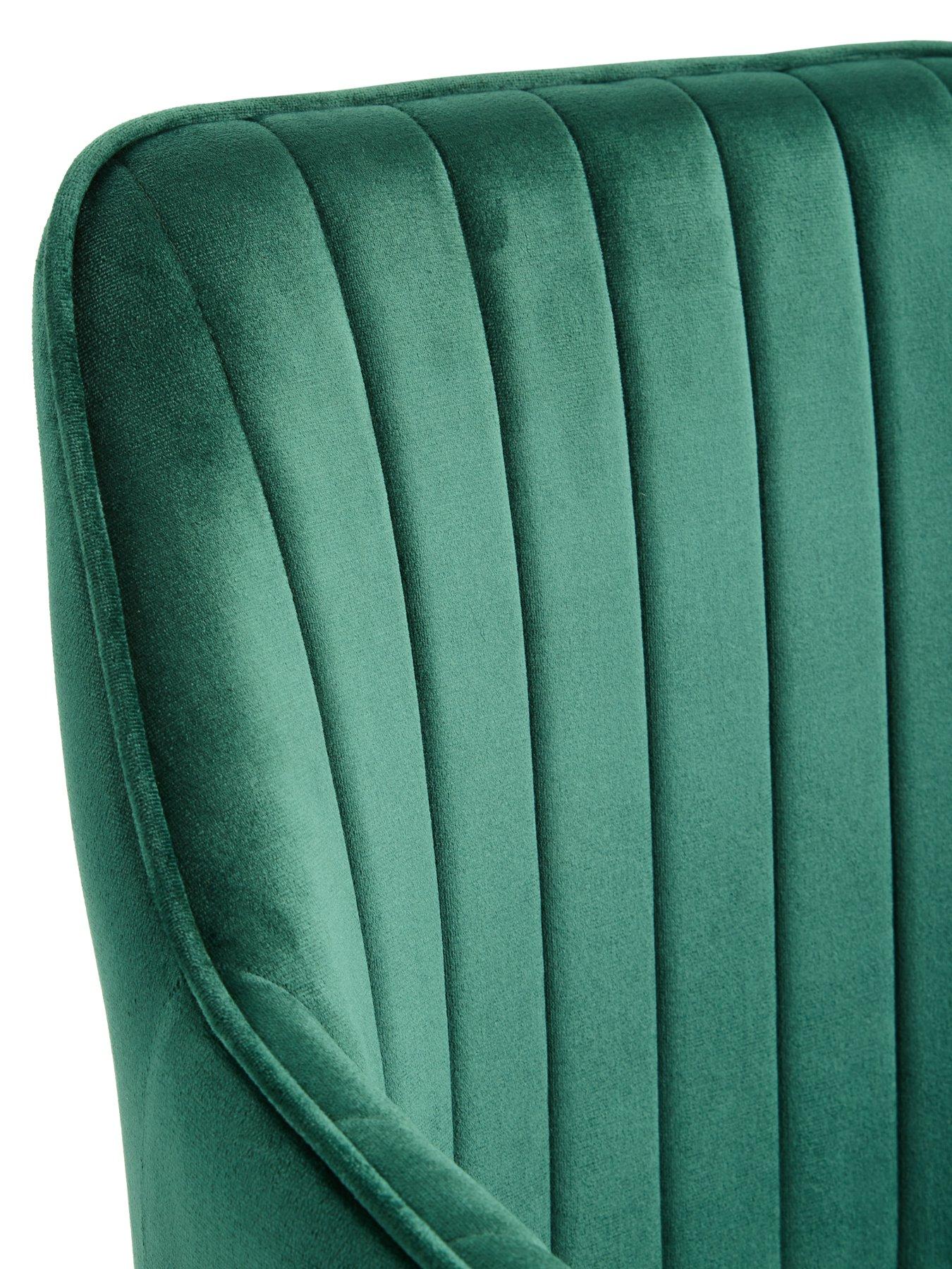 Image 5 of 6 of The Very Collection Chopstick 130 cm Rectangular Glass Top Dining Table + 4 Alisha Chairs - Black/Green