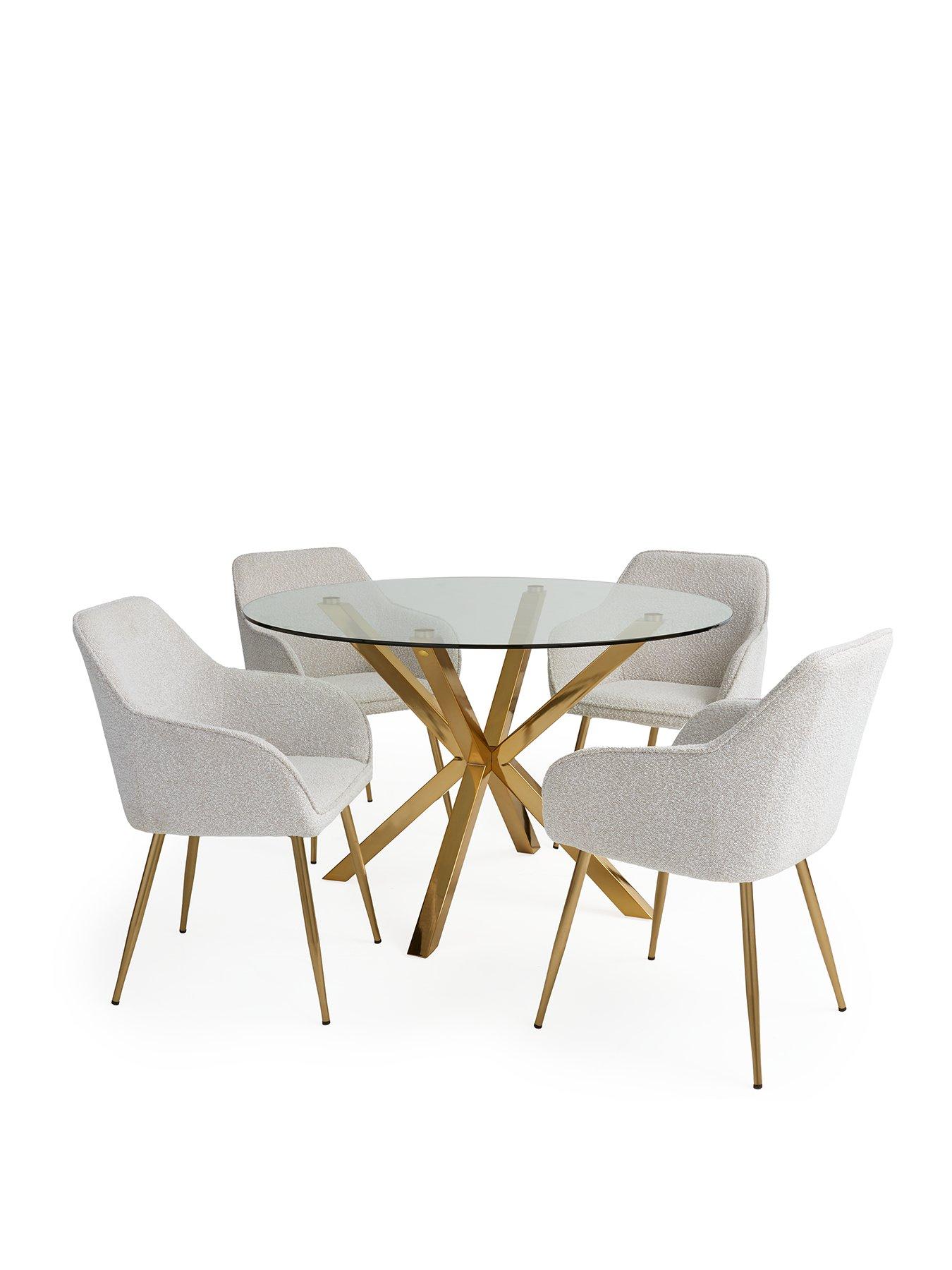 very-home-chopstick-120-cm-round-dining-table-plus-4-alisha-boucle-chairs--nbspbrasscreamstillFront