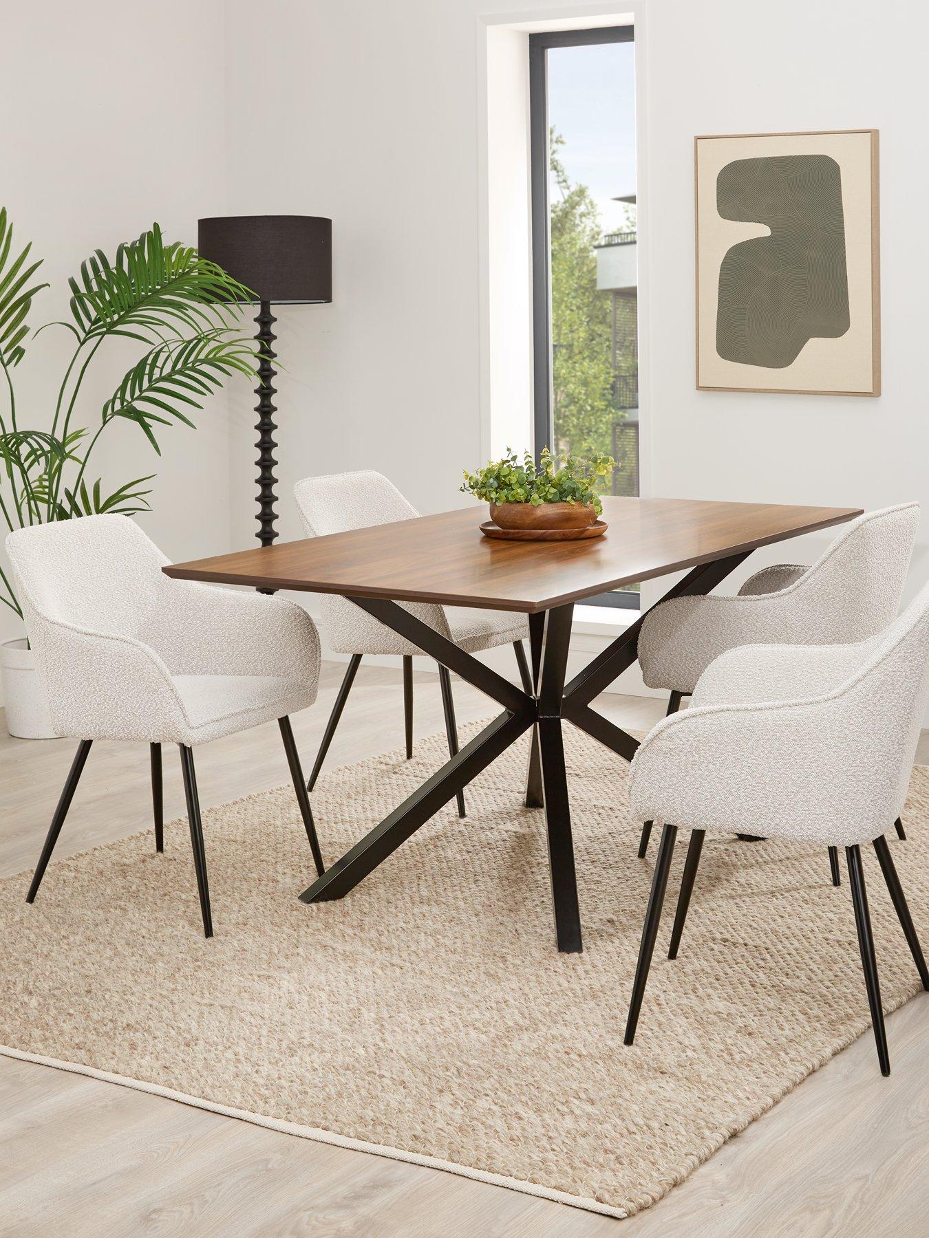 very-home-chopstick-160nbspcm-rectanglenbspwood-topnbsptable-4-alisha-boucle-chairs-brownblackcream