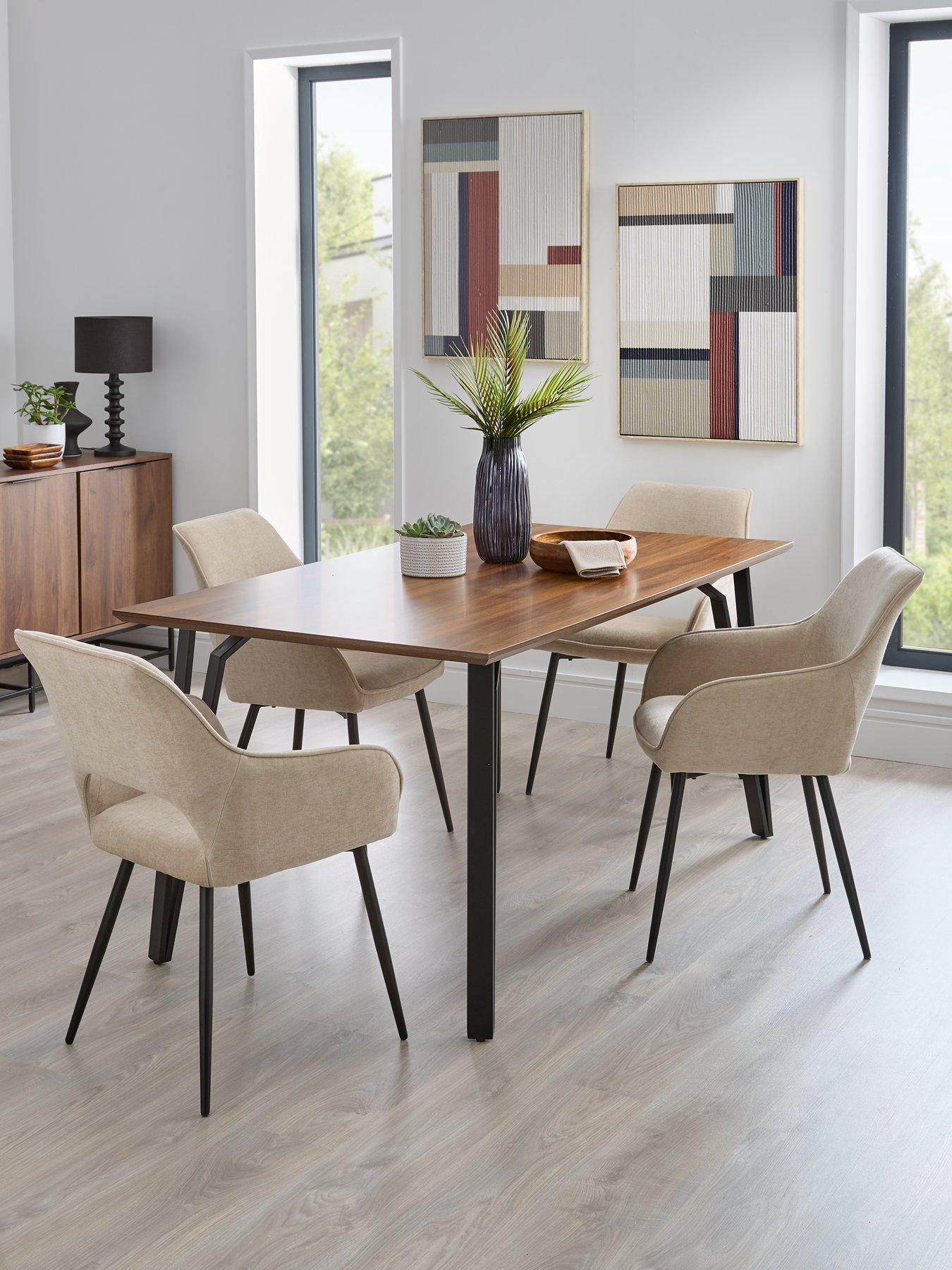 very-home-sheldon-160-cm-dining-table-4-fabricnbspsheldon-chairs-brownblacknatural