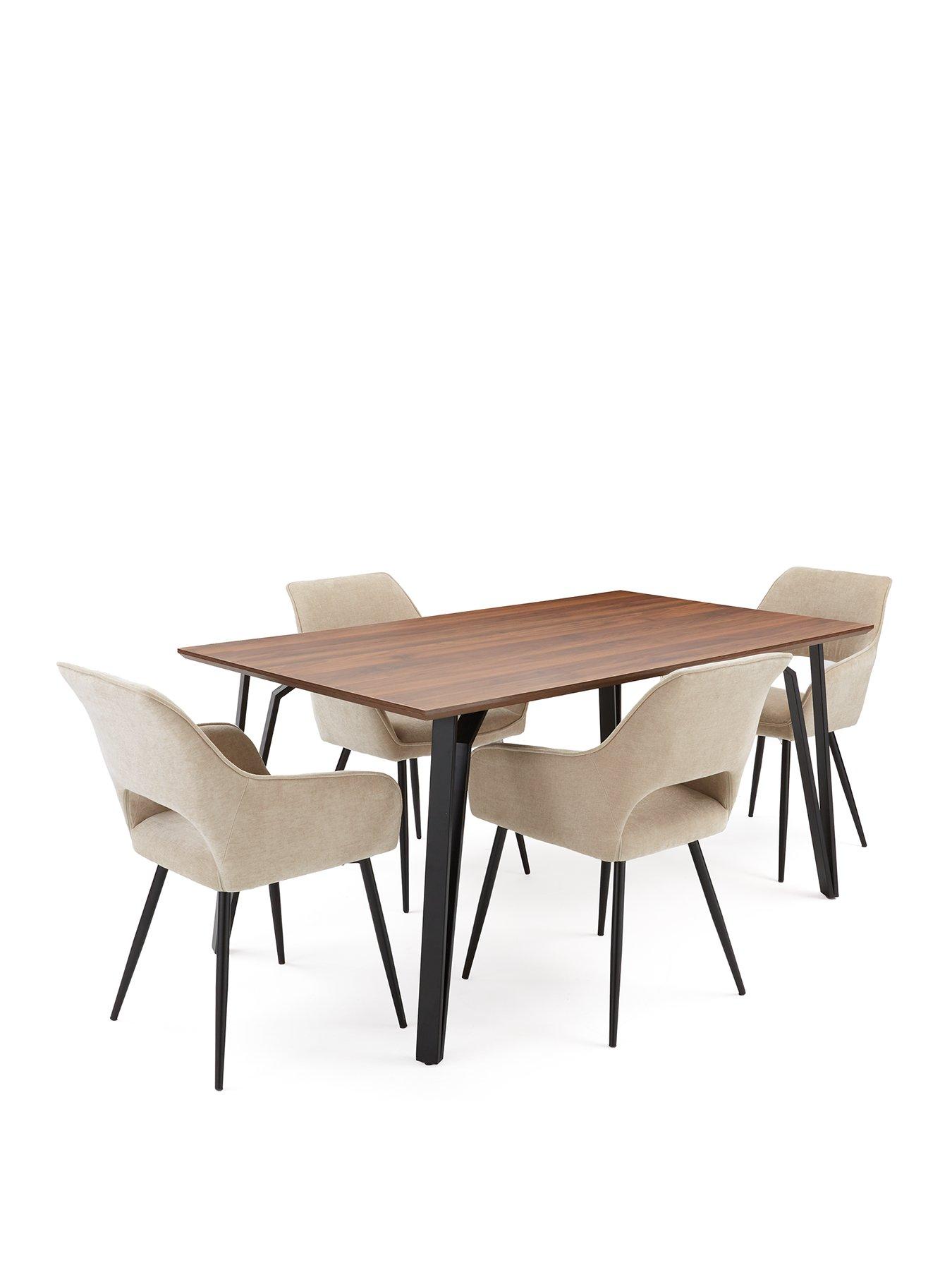 very-home-sheldon-160-cm-dining-table-4-fabricnbspsheldon-chairs-brownblacknaturalstillFront