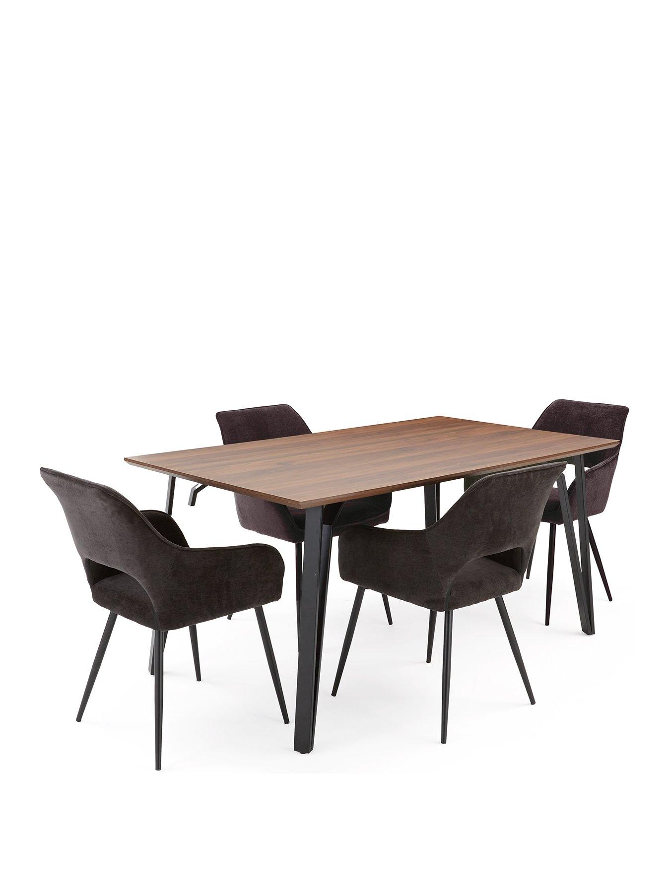 very-home-sheldon-160-cm-dining-table-4-fabric-sheldon-chairs-brownblackcharcoalstillFront