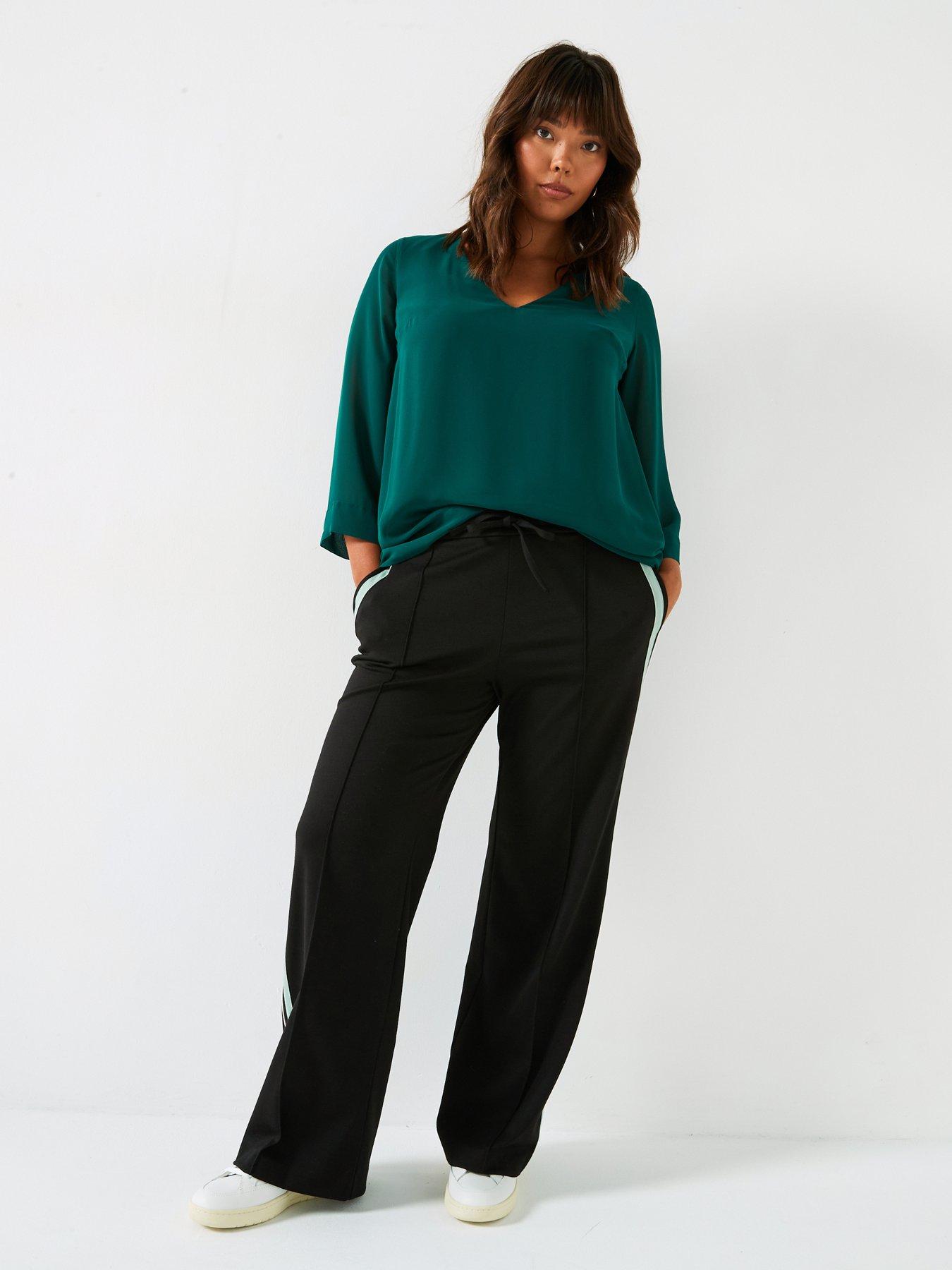 v-by-very-curve-34-sleeve-chiffon-blouse-greenback