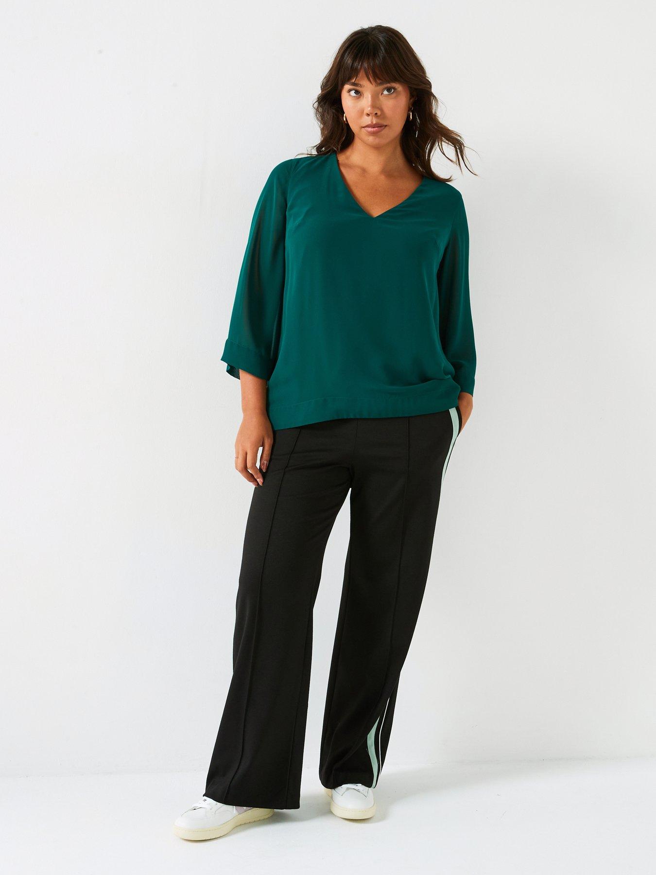 v-by-very-curve-34-sleeve-chiffon-blouse-greendetail