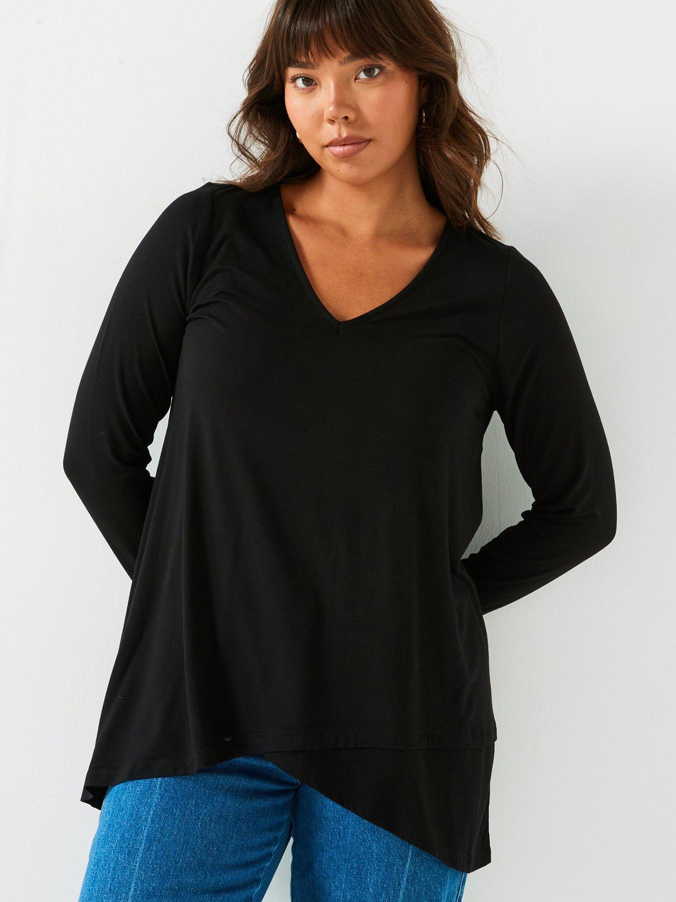 Black plus size tops uk best sale