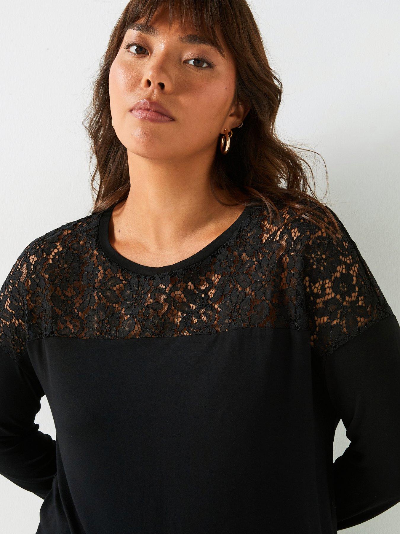 v-by-very-curve-lace-yoke-longline-top-black