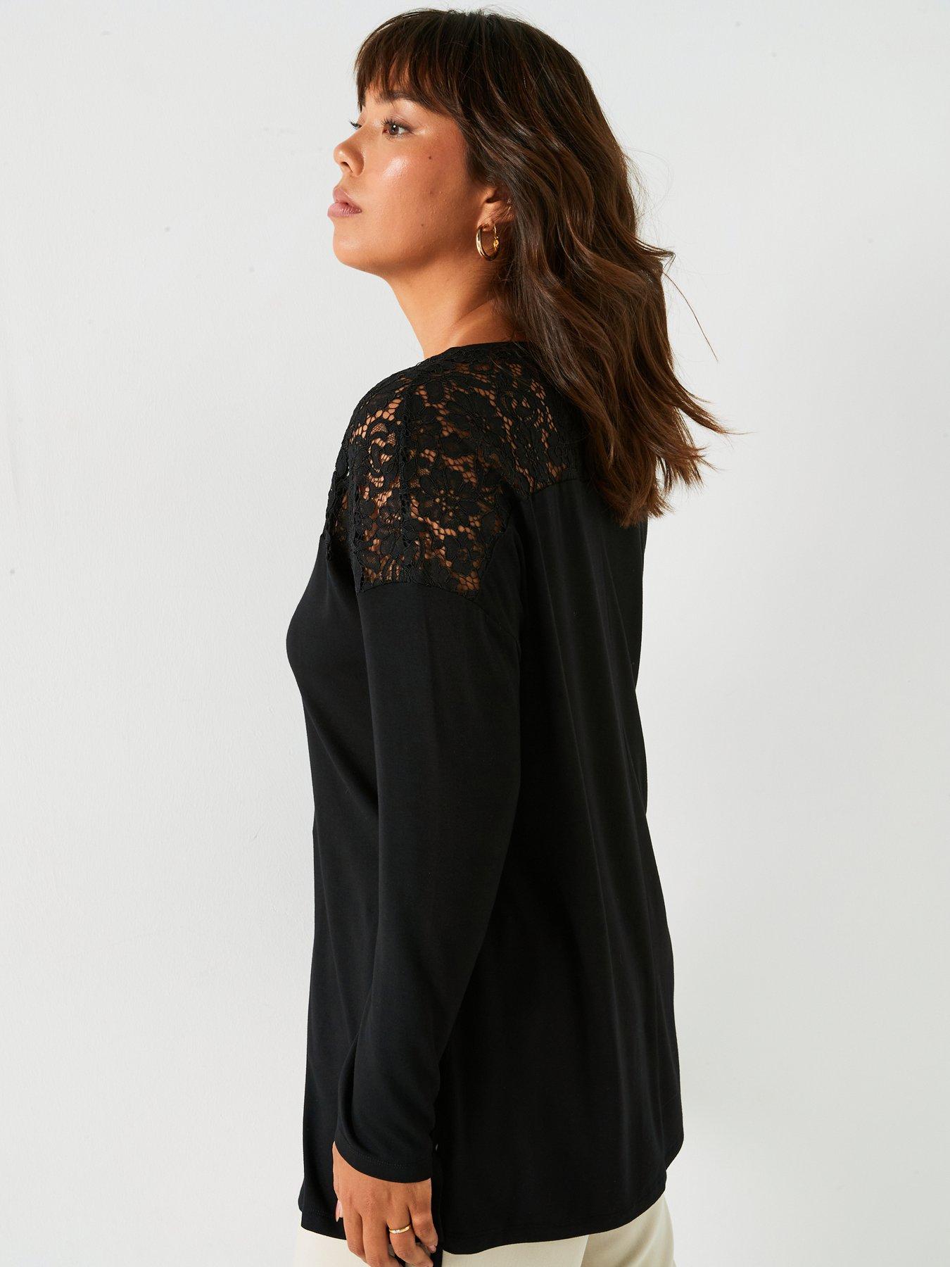 v-by-very-curve-lace-yoke-longline-top-blackstillFront