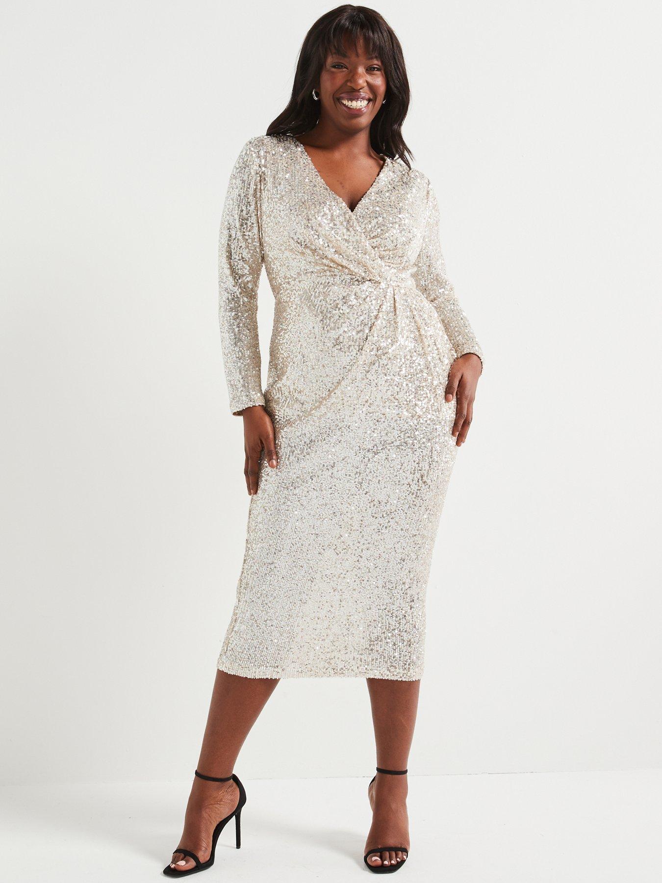 v-by-very-curve-long-sleeve-wrap-sequin-midi-dress-golddetail