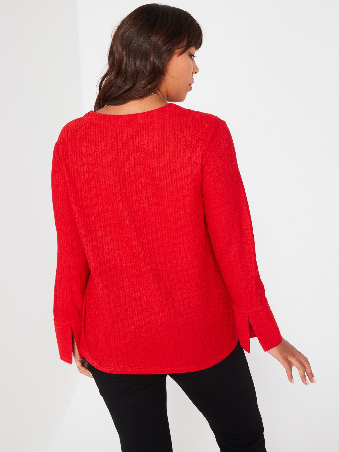 v-by-very-curve-button-detail-jersey-top-redstillFront