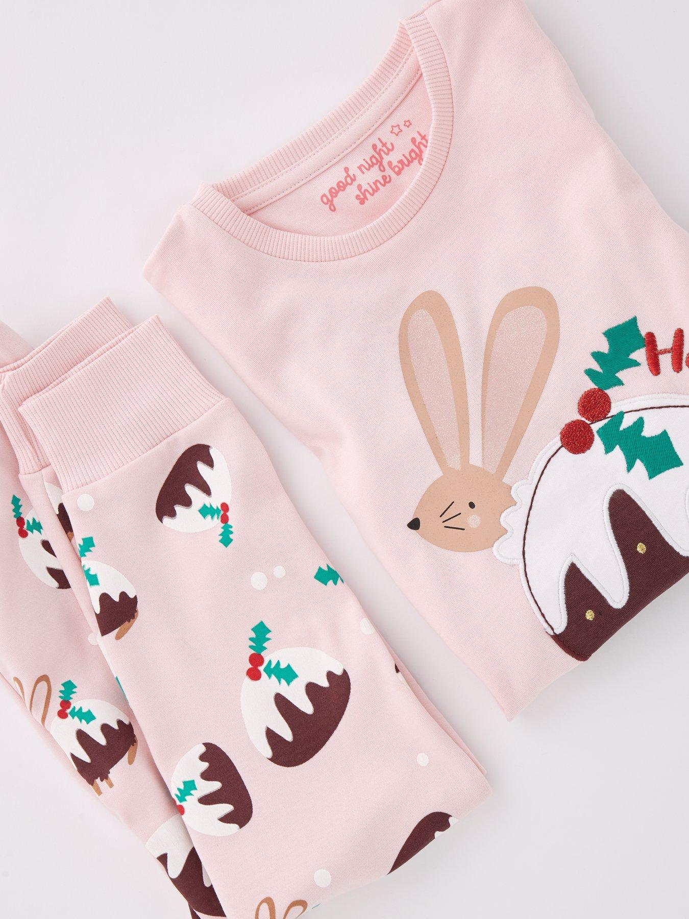 mini-v-by-very-girls-christmas-bunny-pudding-single-pyjama-pinkdetail