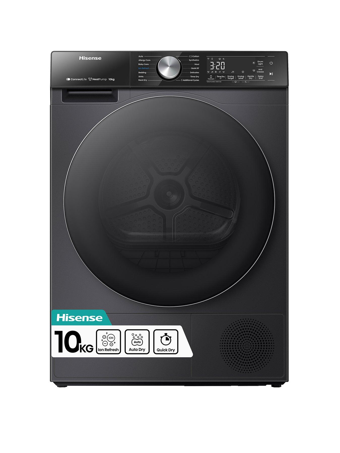 undefined Hisense 5S Series DH5S102BB 10kg, Ion Refresh Tumble Dryer with Touch Control - Black - A+++ Rated