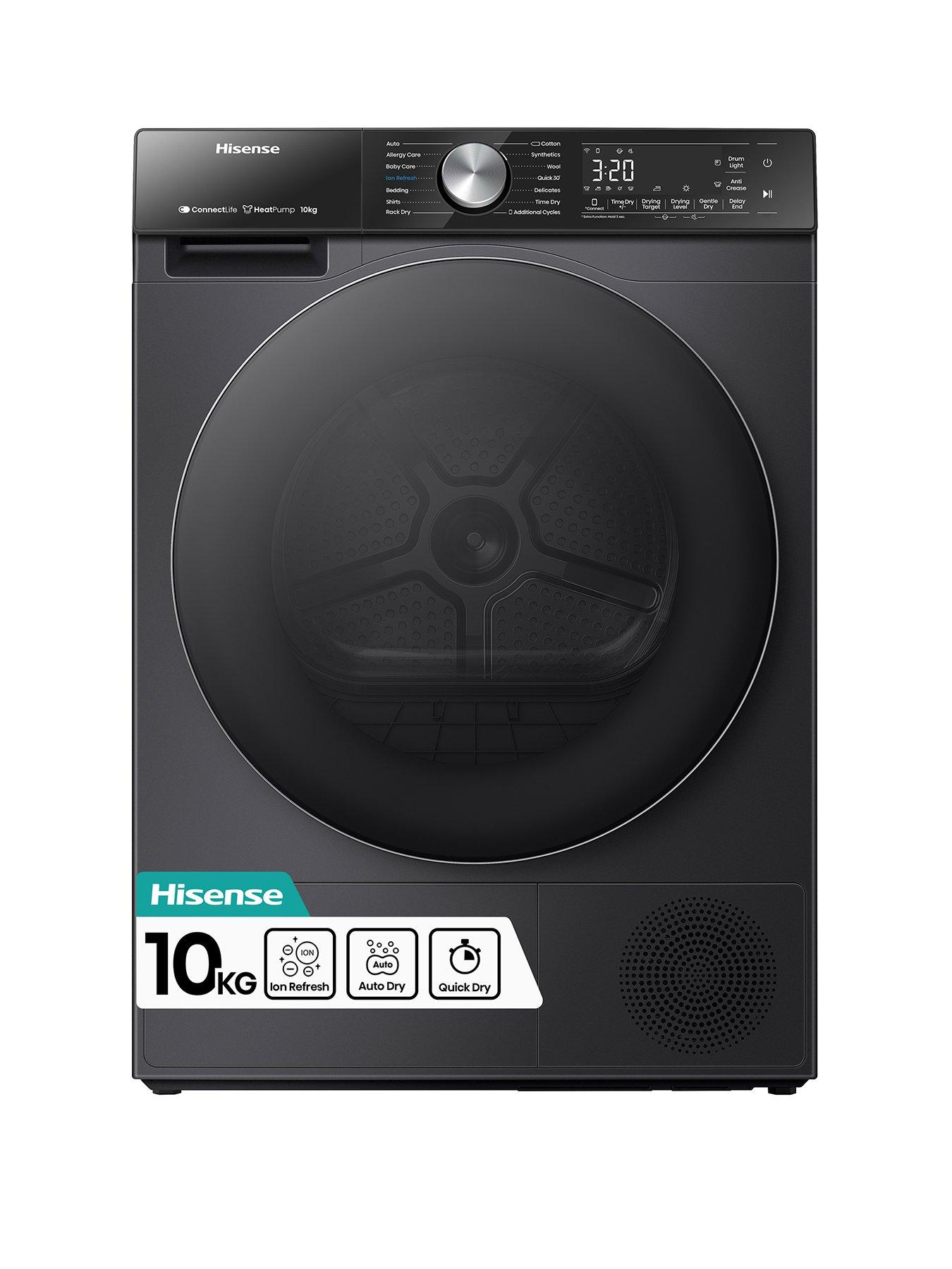 Hisense Hisense 5S Series DH5S102BB 10kg, Ion Refresh Tumble Dryer with Touch Control - Black - A+++ Rated