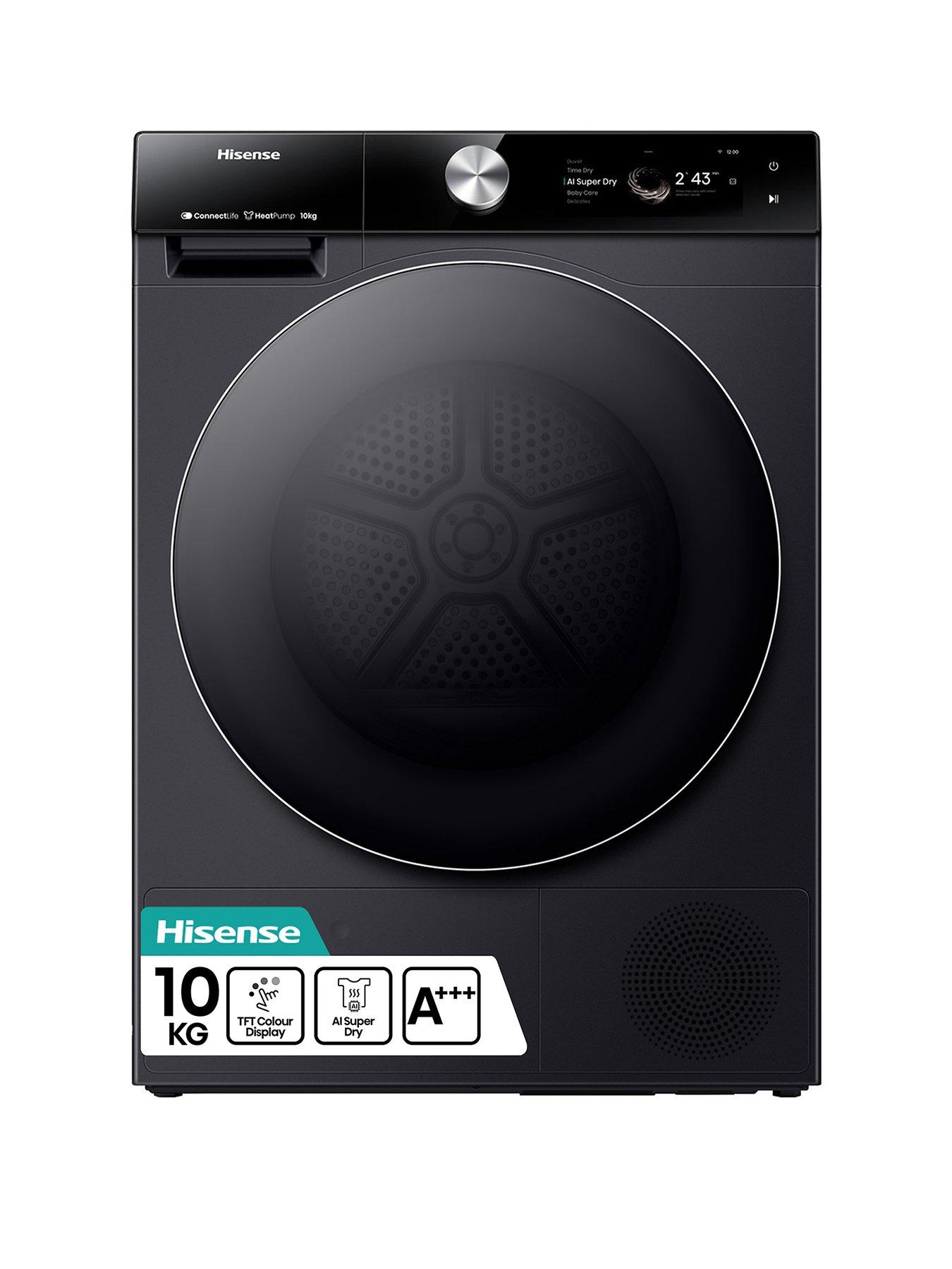 undefined Hisense 7S Series DH7S107BB 10kg, AI Tumble Dryer with Touch Control - Black - A+++ Rated