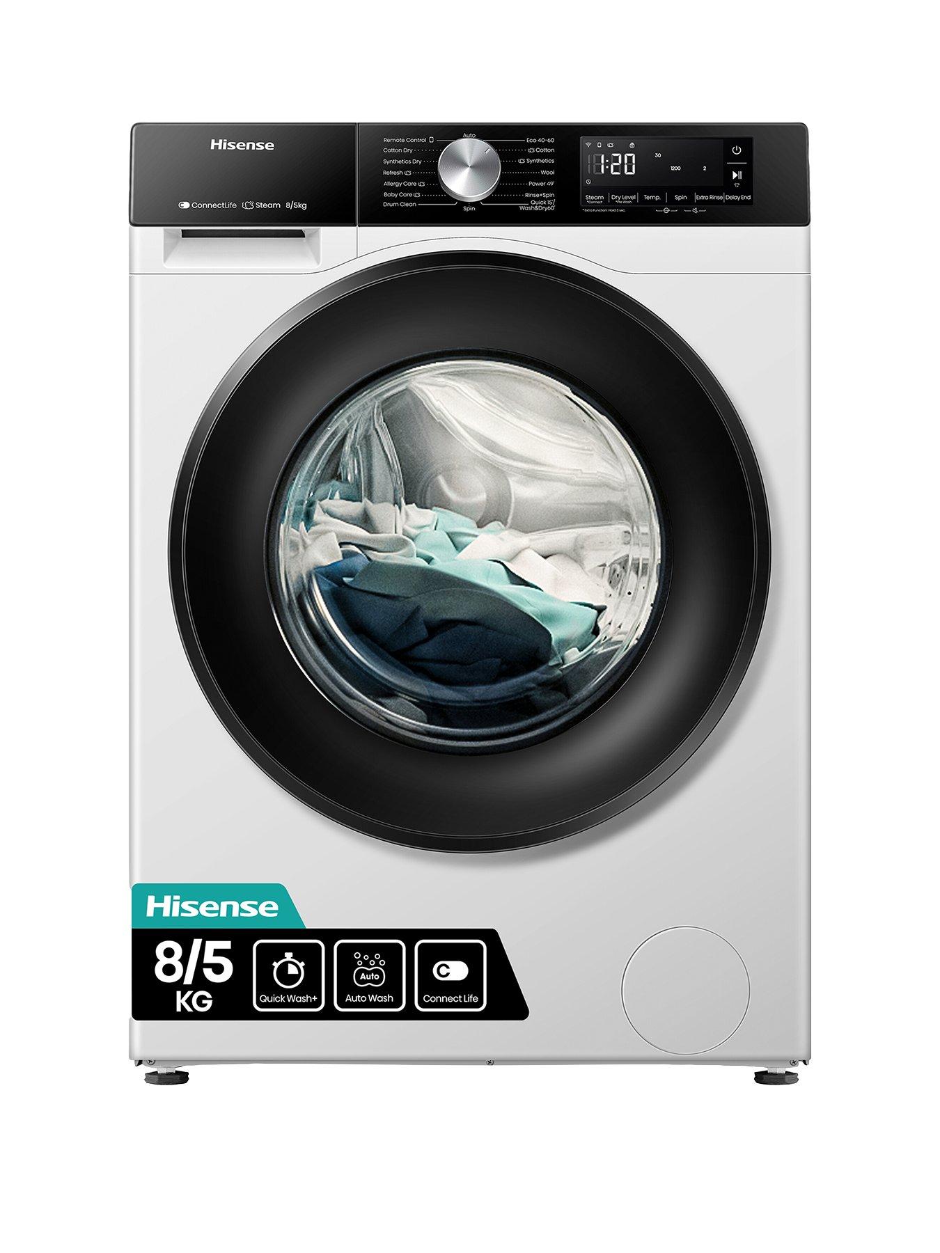Image 1 of 8 of Hisense 3S Series WD3S8043BW3 8kg Wash, 5kg Dry, 1400 Spin Washer Dryer - White - A Rated