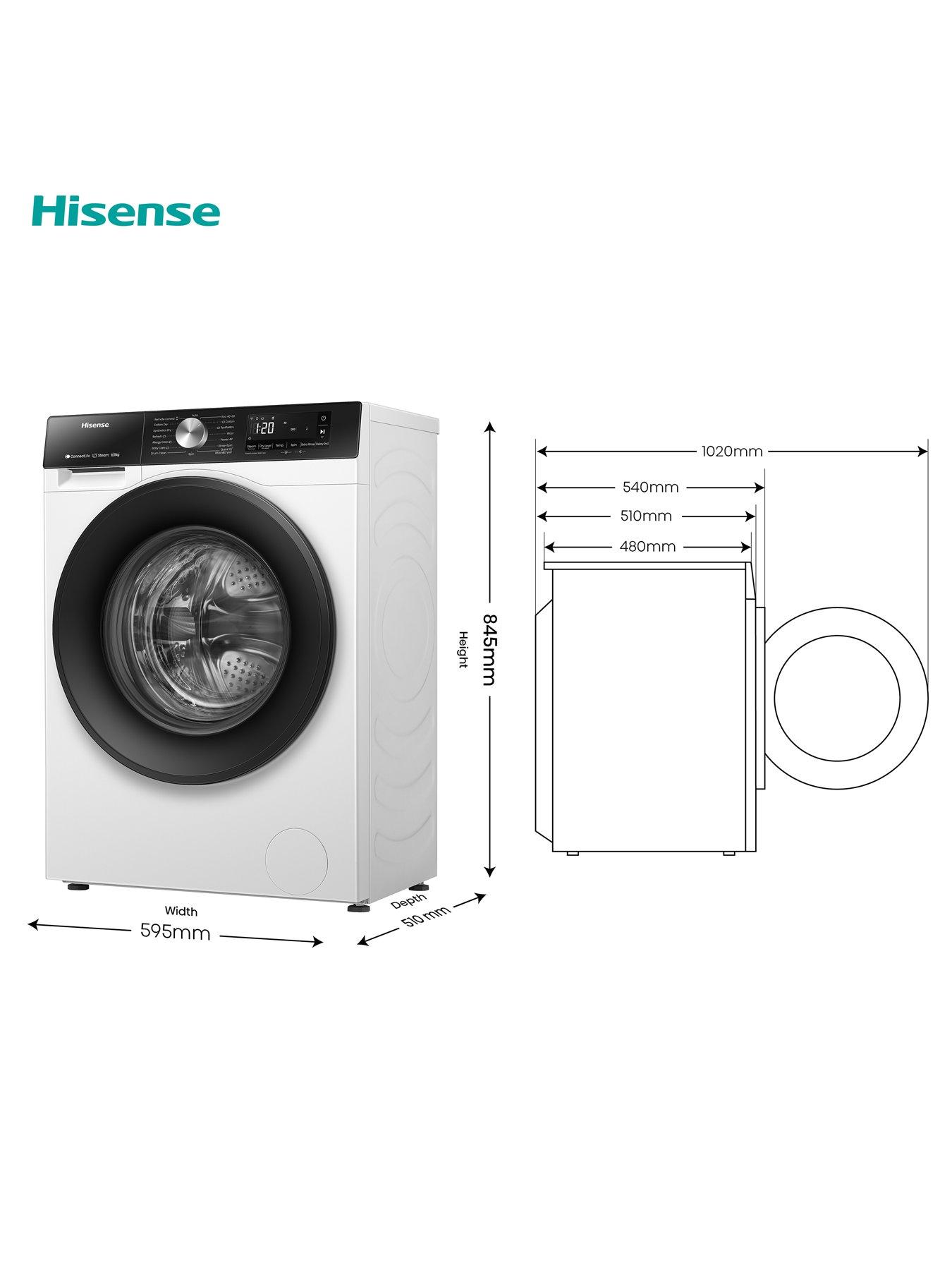 Image 6 of 8 of Hisense 3S Series WD3S8043BW3 8kg Wash, 5kg Dry, 1400 Spin Washer Dryer - White - A Rated