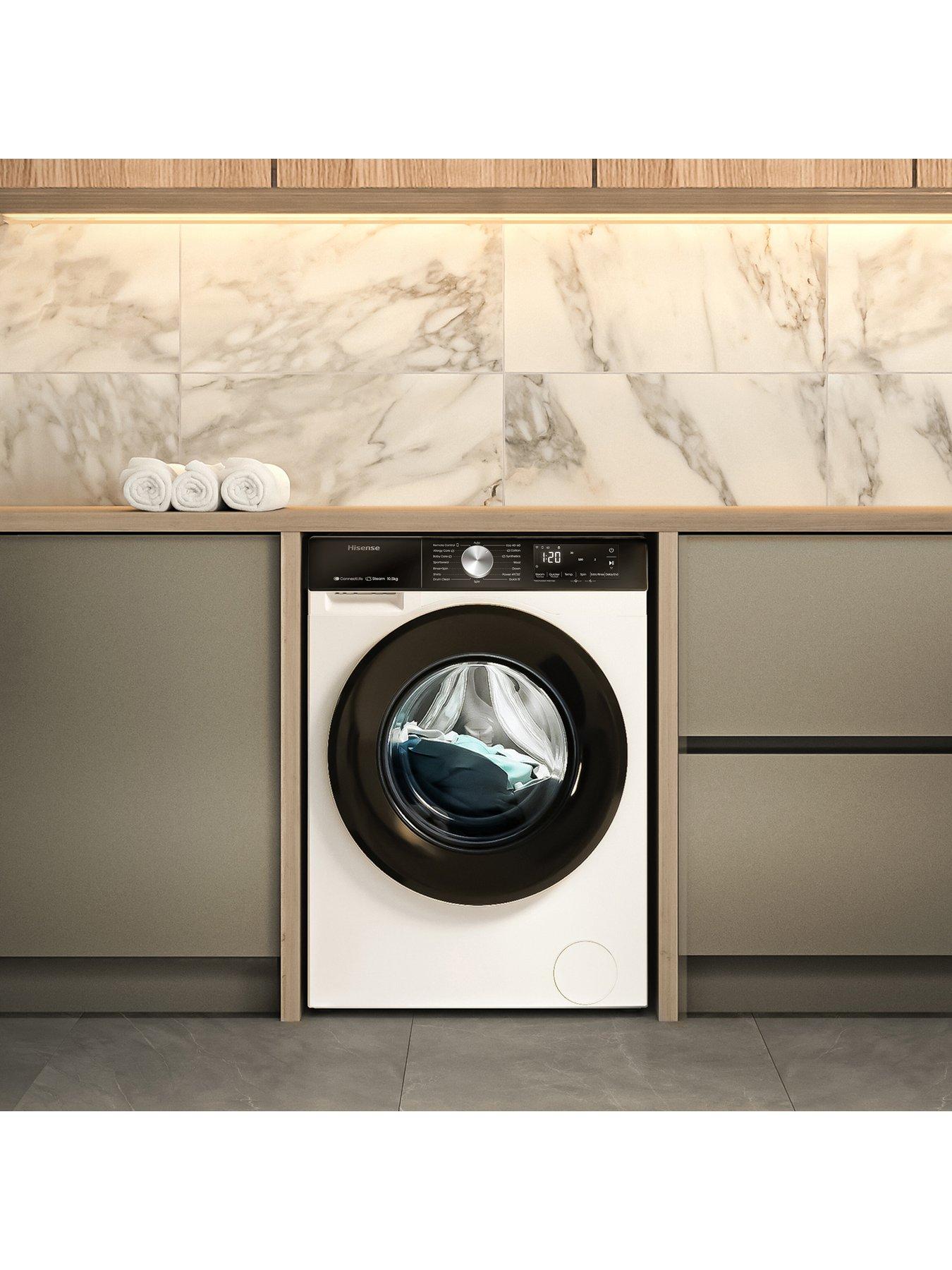 Image 2 of 8 of Hisense 3S Series WD3S1043BW3 10.5kg Load, 1400 Spin Steam Washing Machine - White - A Rated