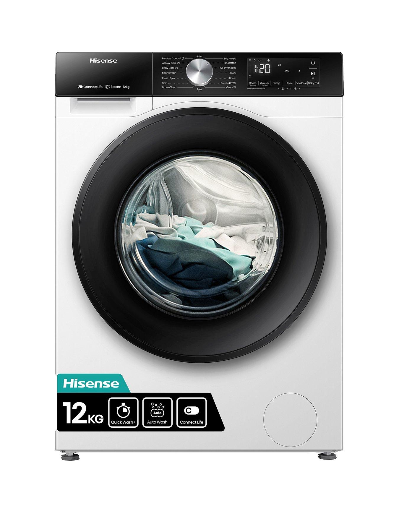 Hisense Hisense 3S Series WF3S1243BW3? 12kg 1400 Spin, Steam Washing Machine - White - A Rated